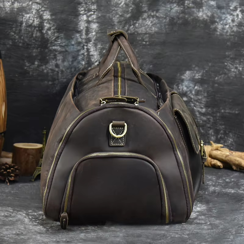 Leather Travel Duffel Bag