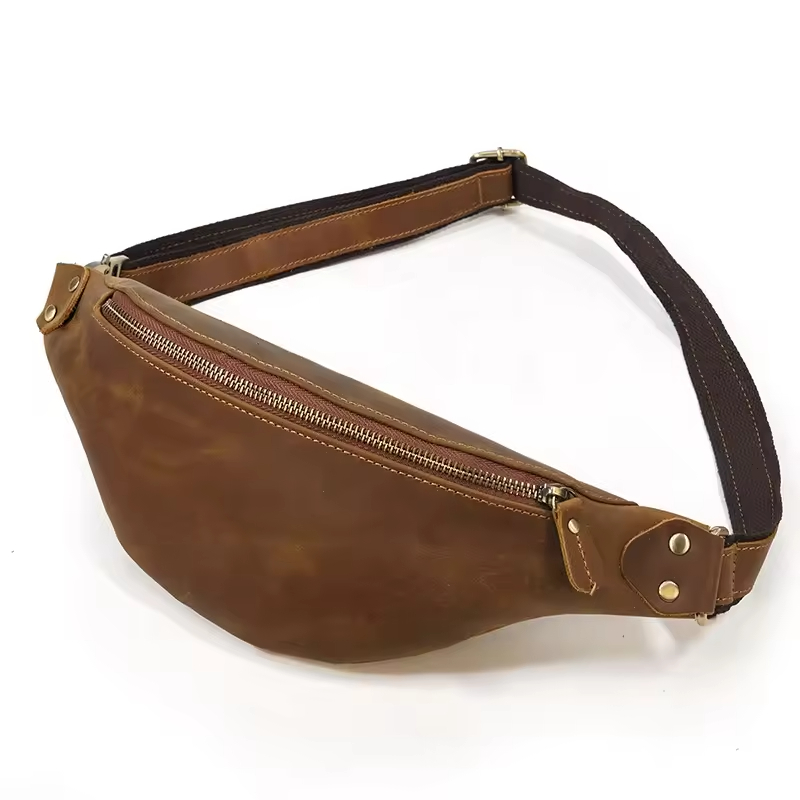 Brown Leather Adjustable Belt Bag