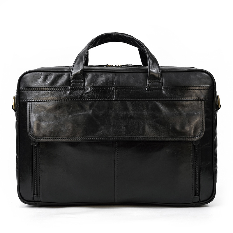 Black Leather Laptop Bag