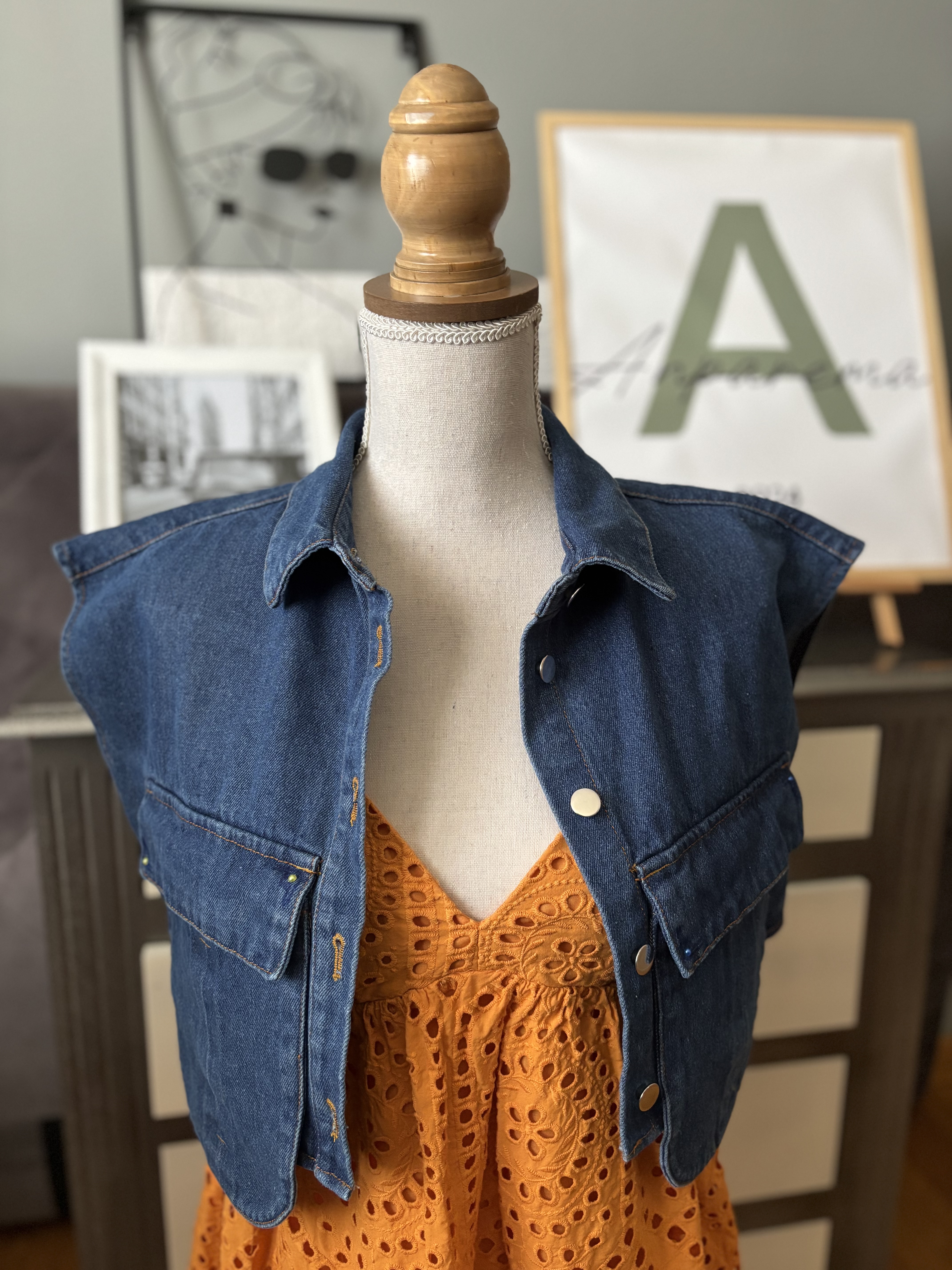 Gilet en jean sans manches
