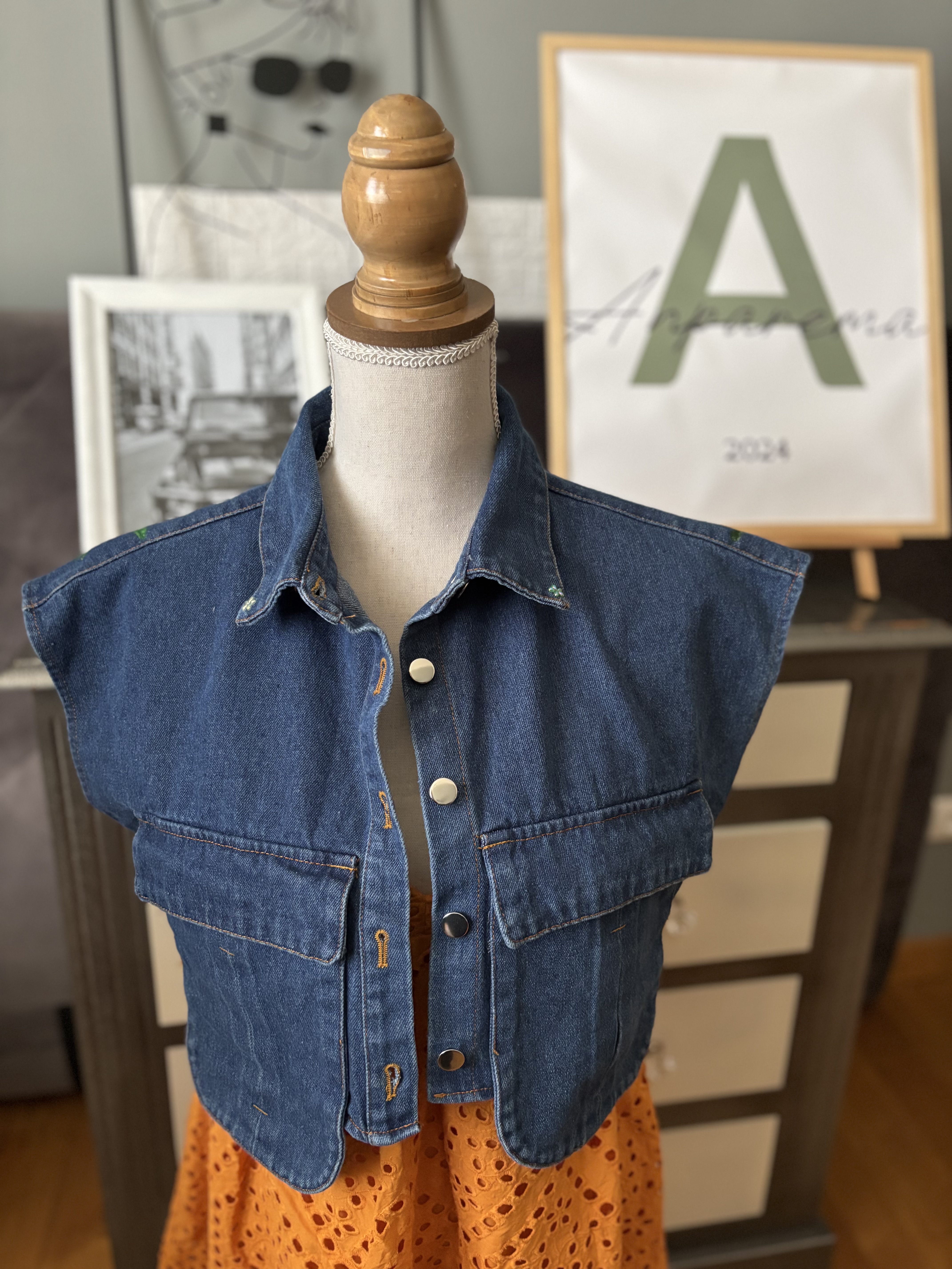 Gilet en jean sans manches