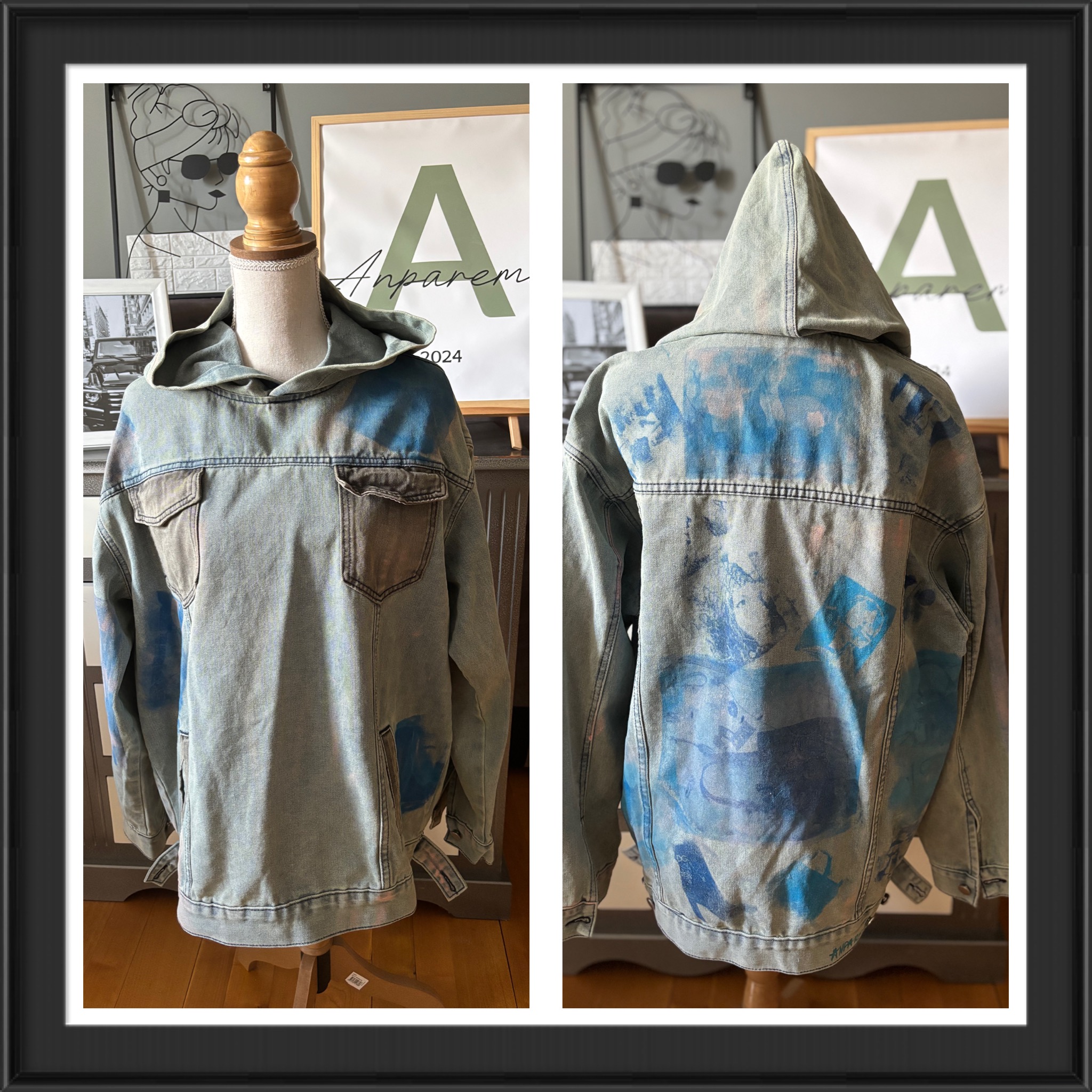Sweat à capuche en jean