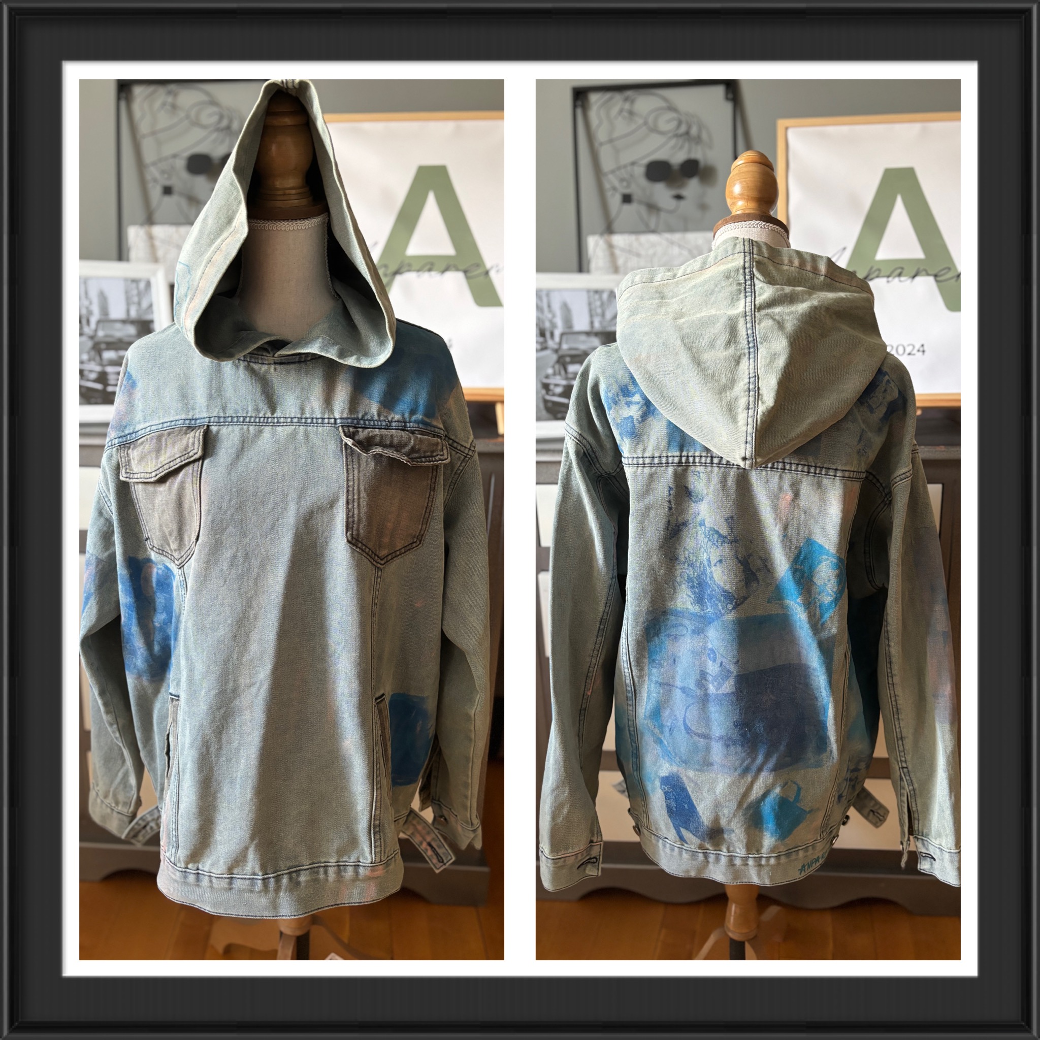 Sweat à capuche en jean
