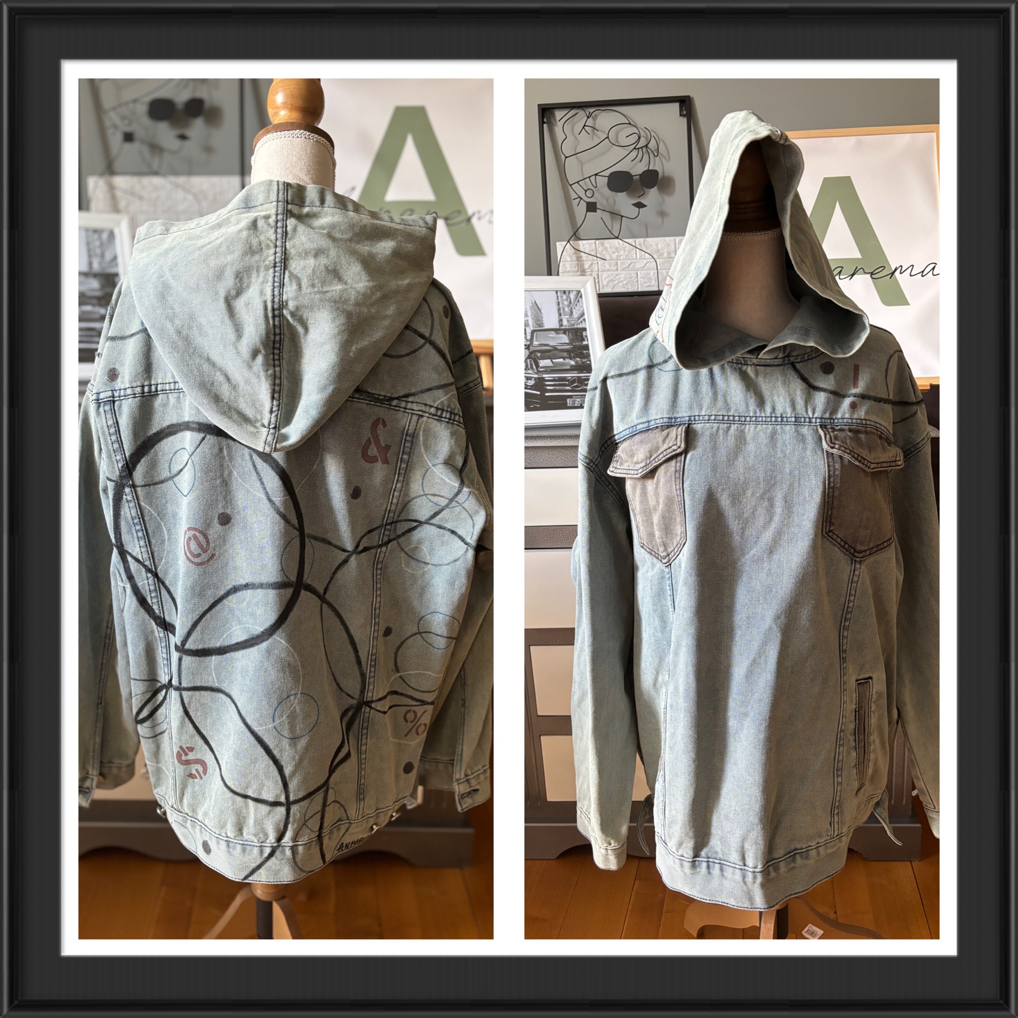 Sweat à capuche en jean