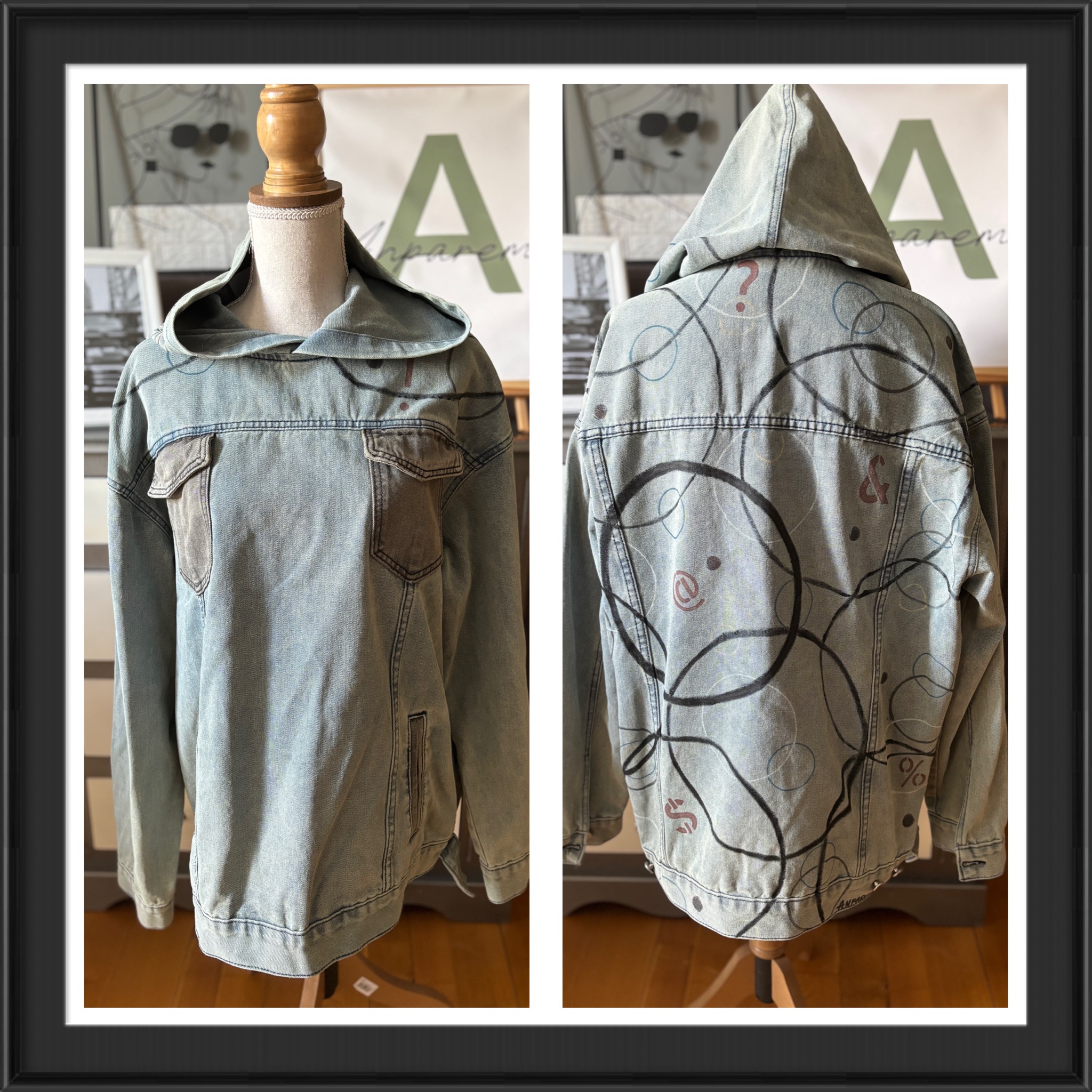 Sweat à capuche en jean