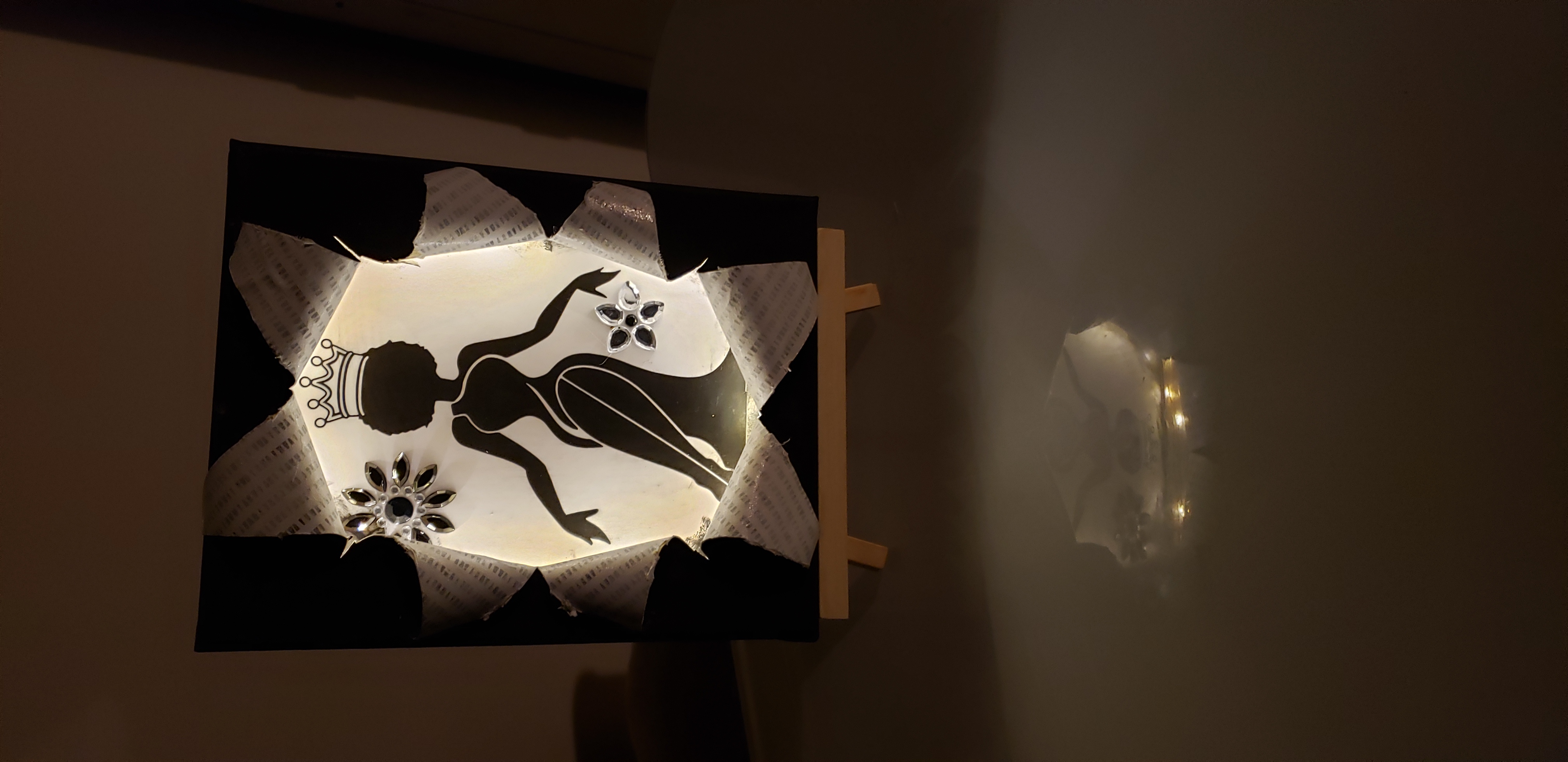 Busted Canvas with Lighted Silhouette