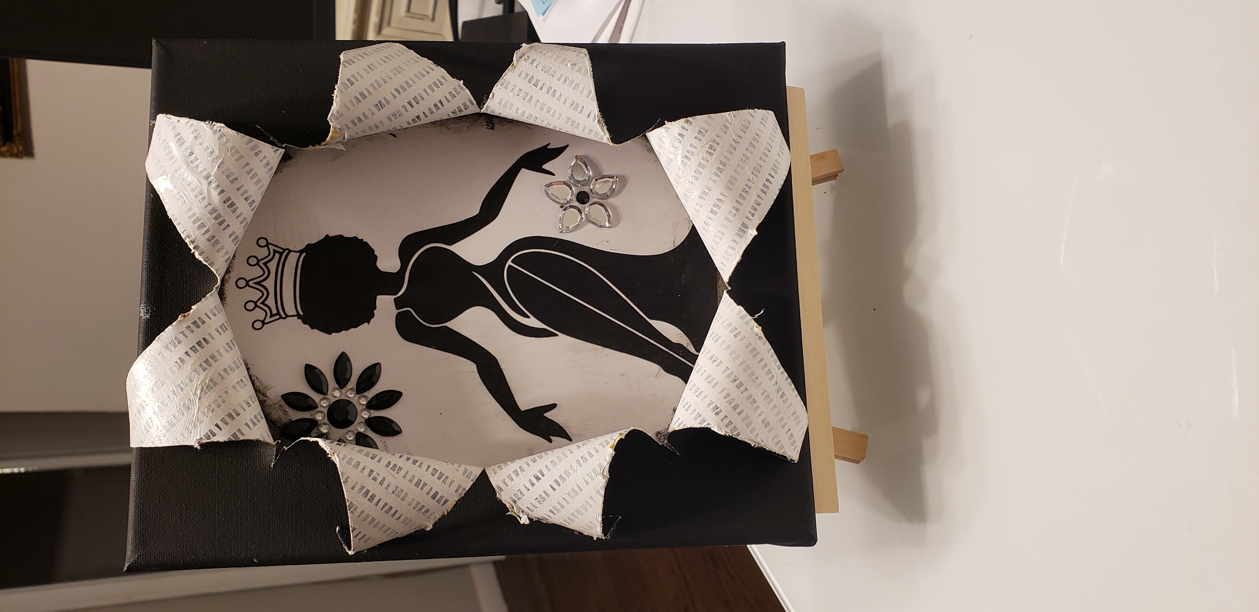 Busted Canvas with Lighted Silhouette