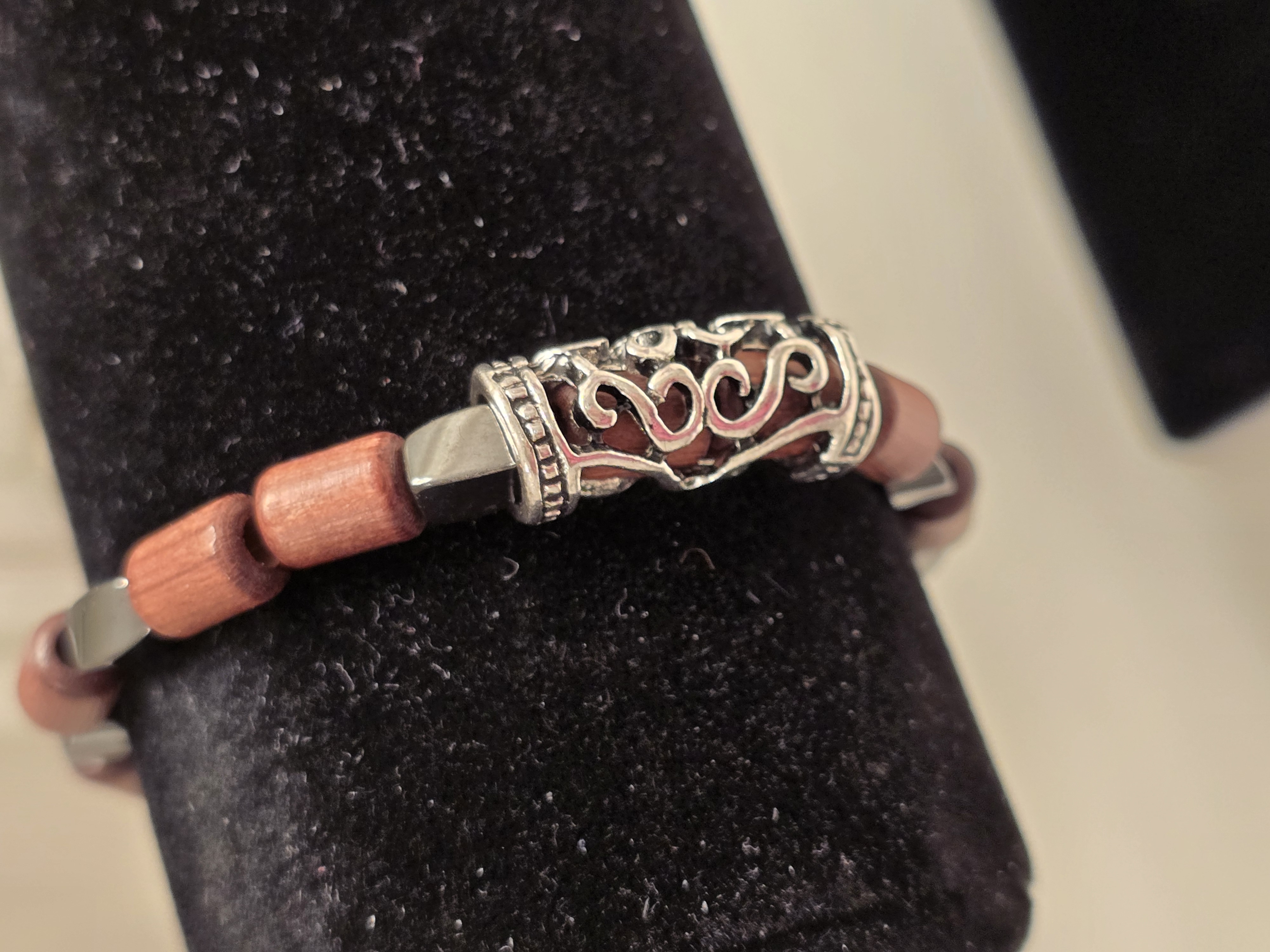 Elegant Wooden Beaded Bracelet