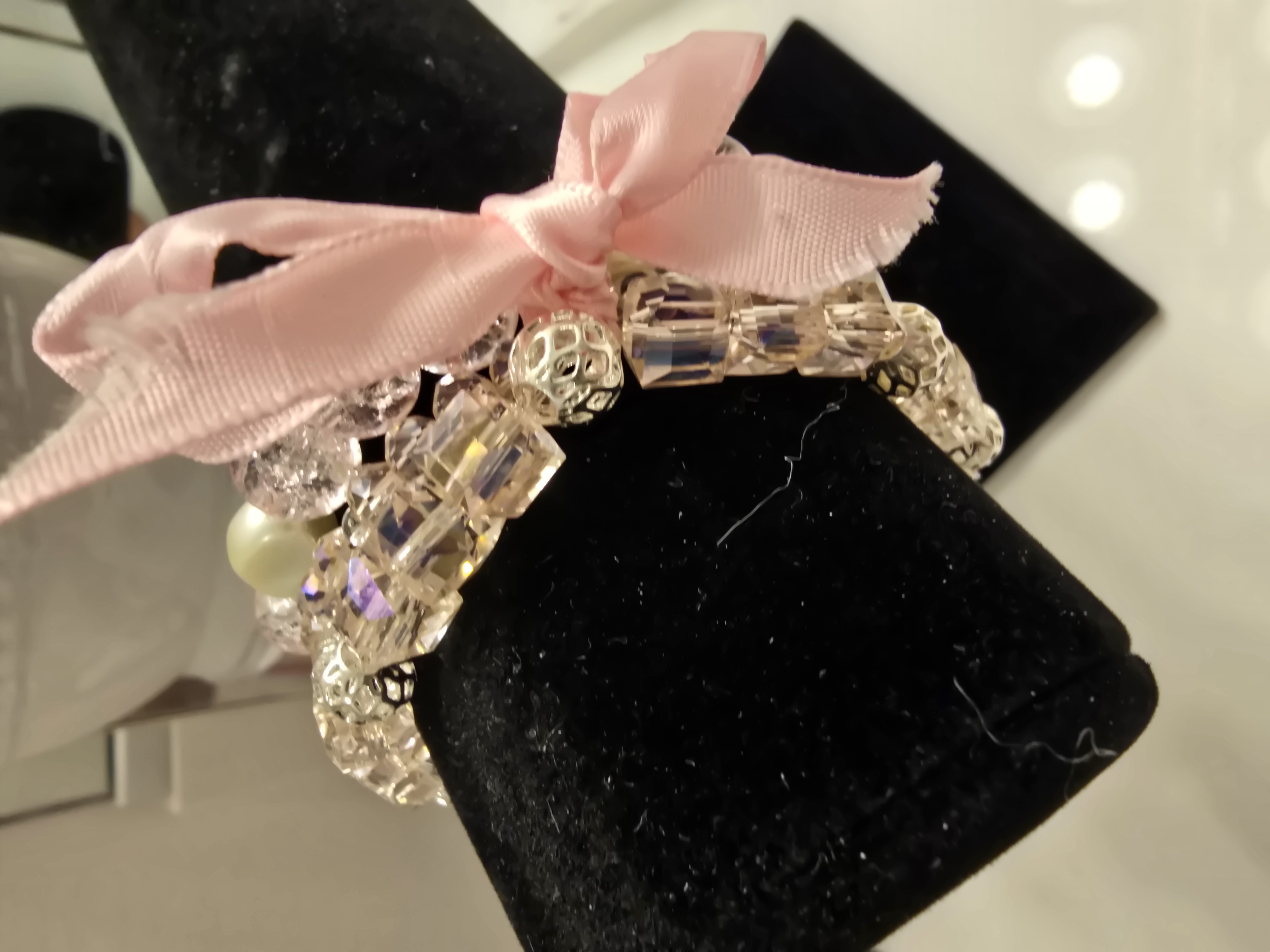 Pink Crystal Bead Bracelet