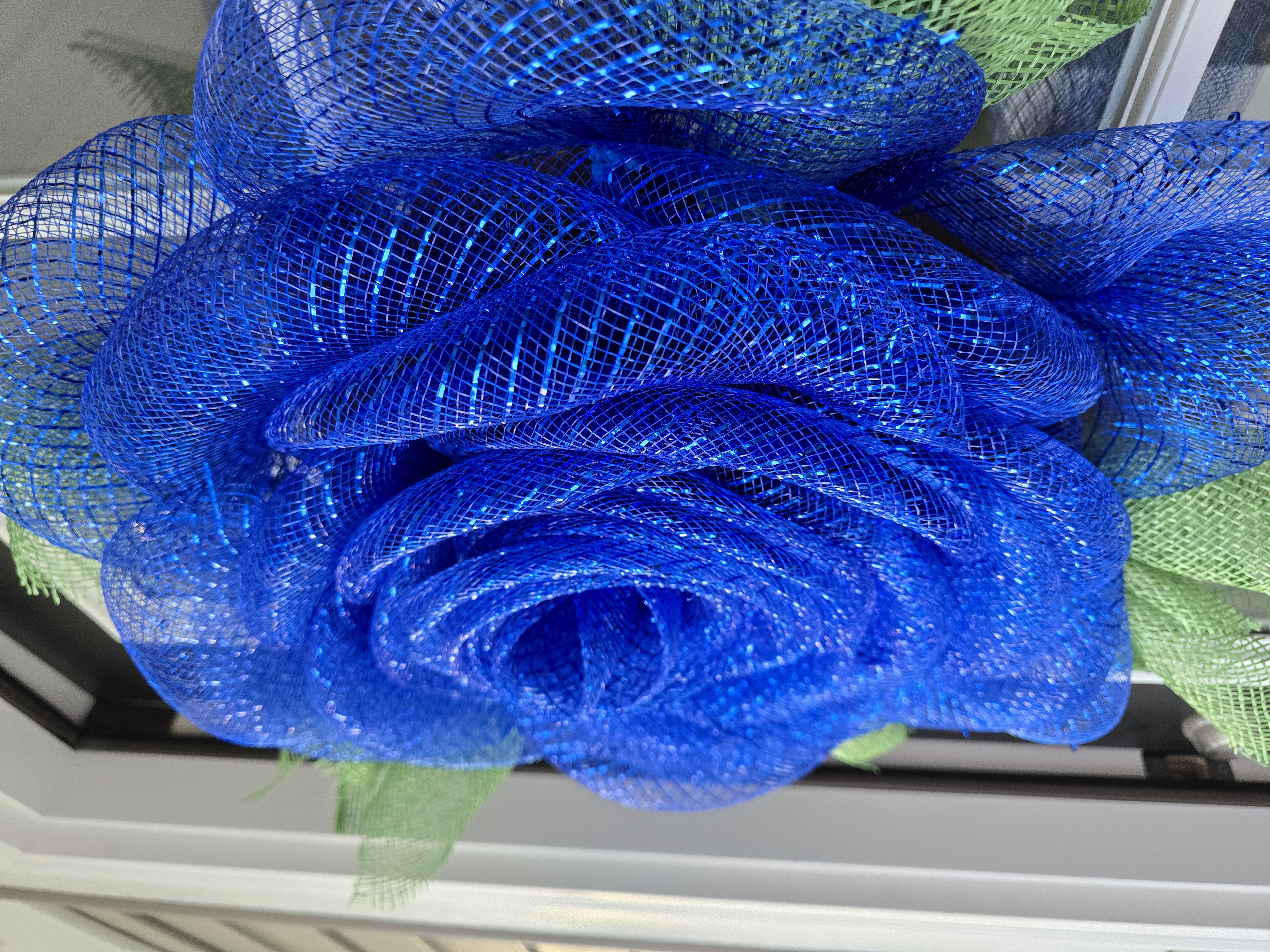 Blue Rosette Wreath