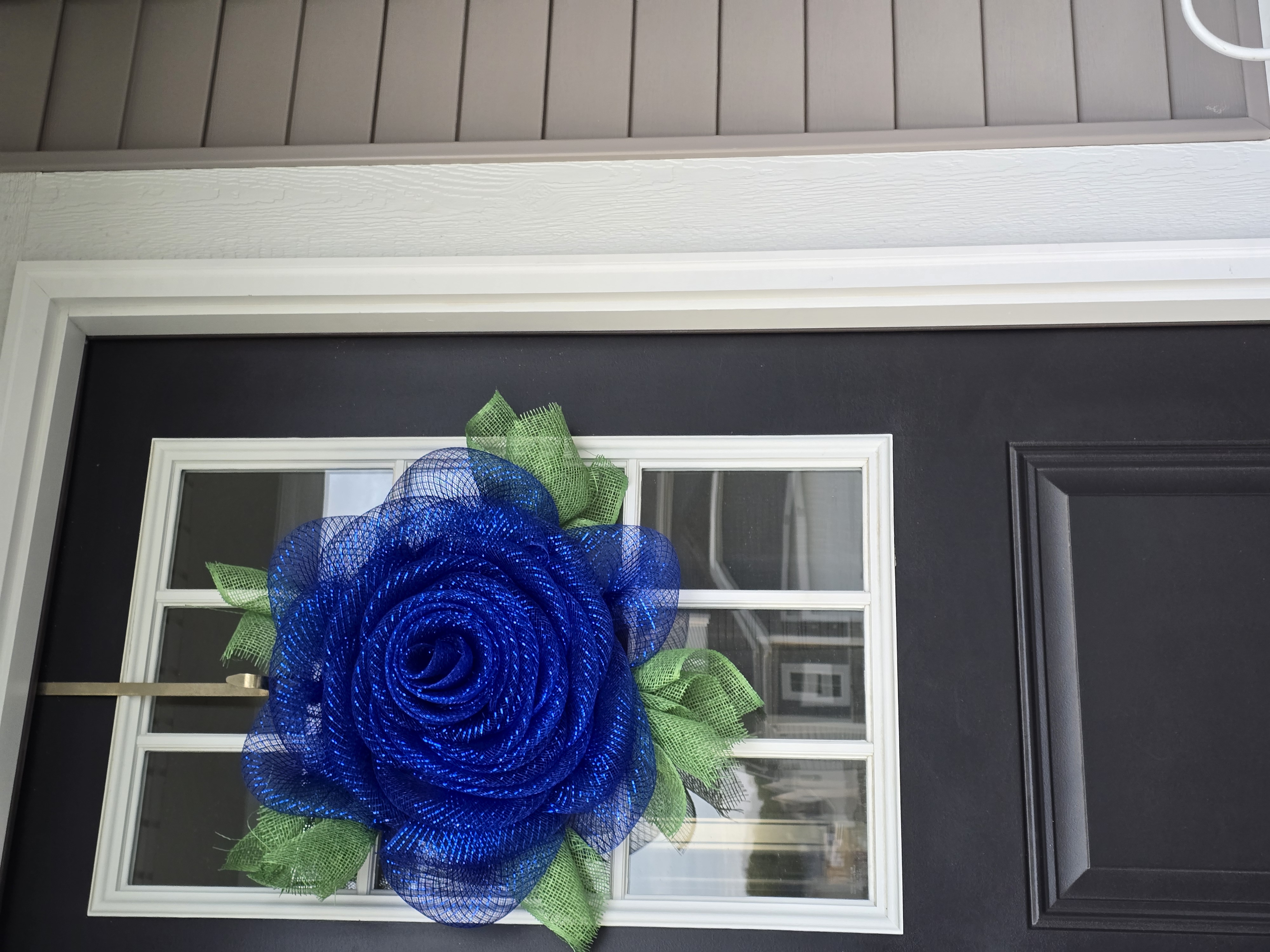 Blue Rosette Wreath