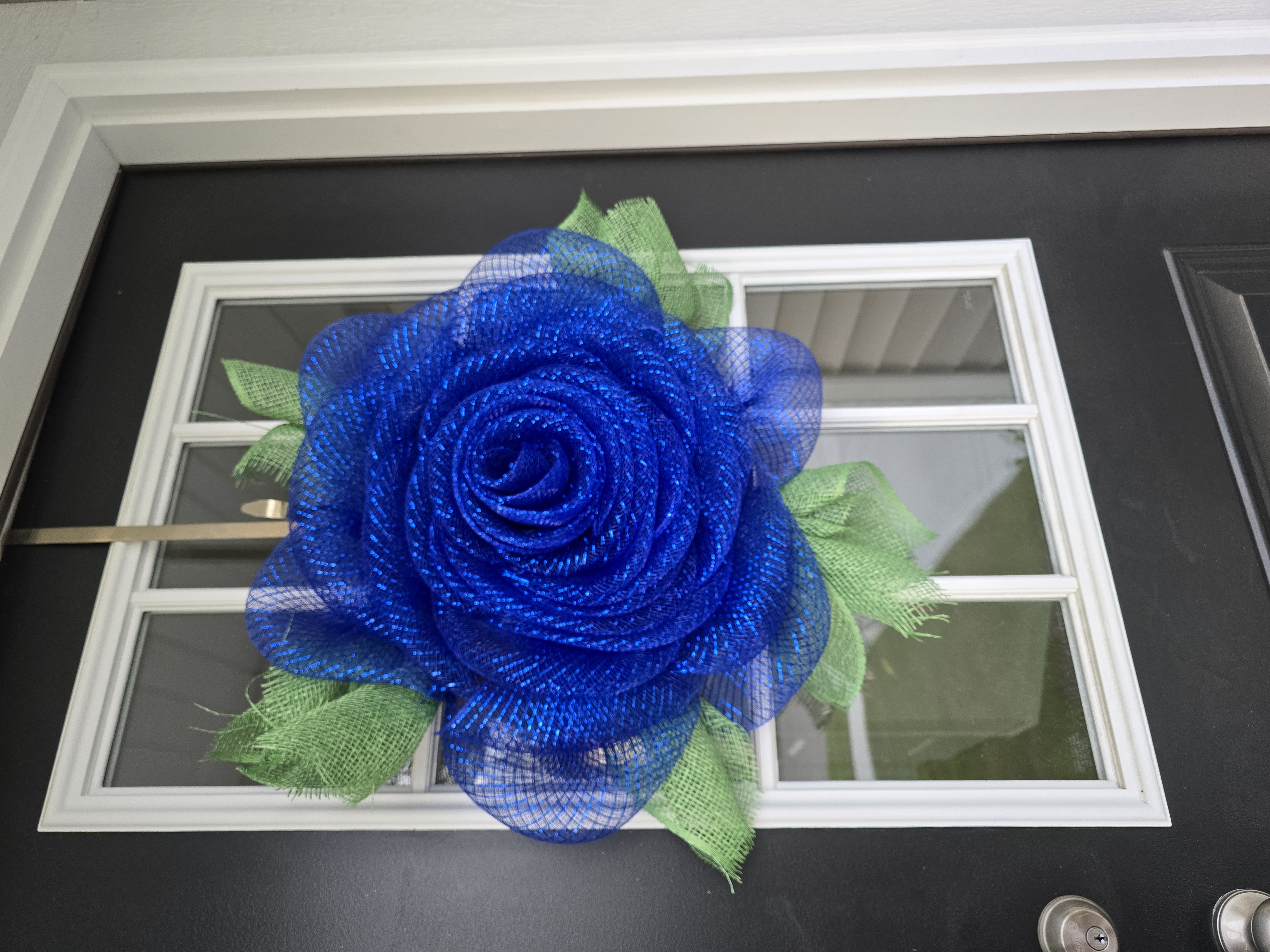 Blue Rosette Wreath