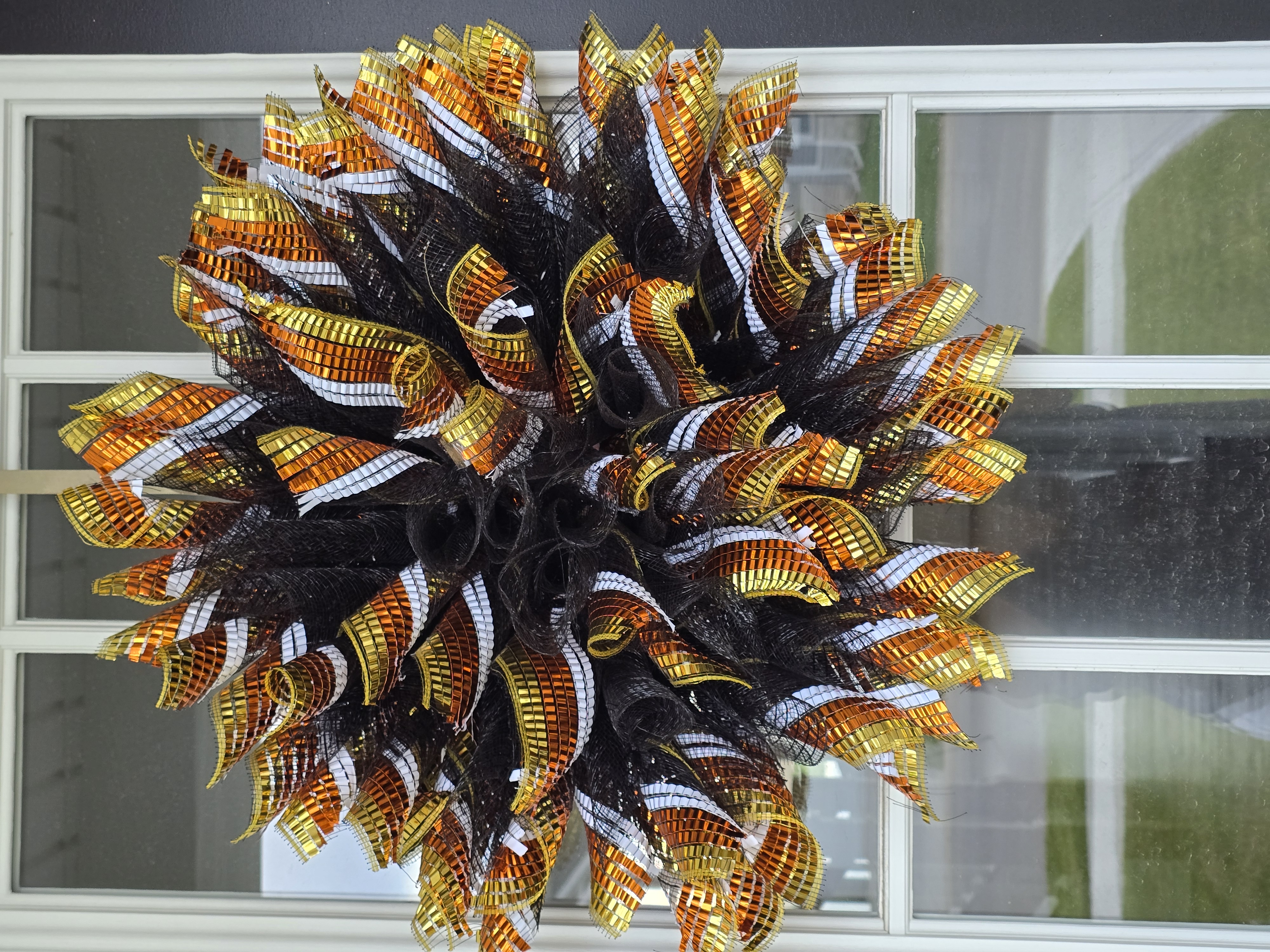 Black, Gold and White Decorative Wreath