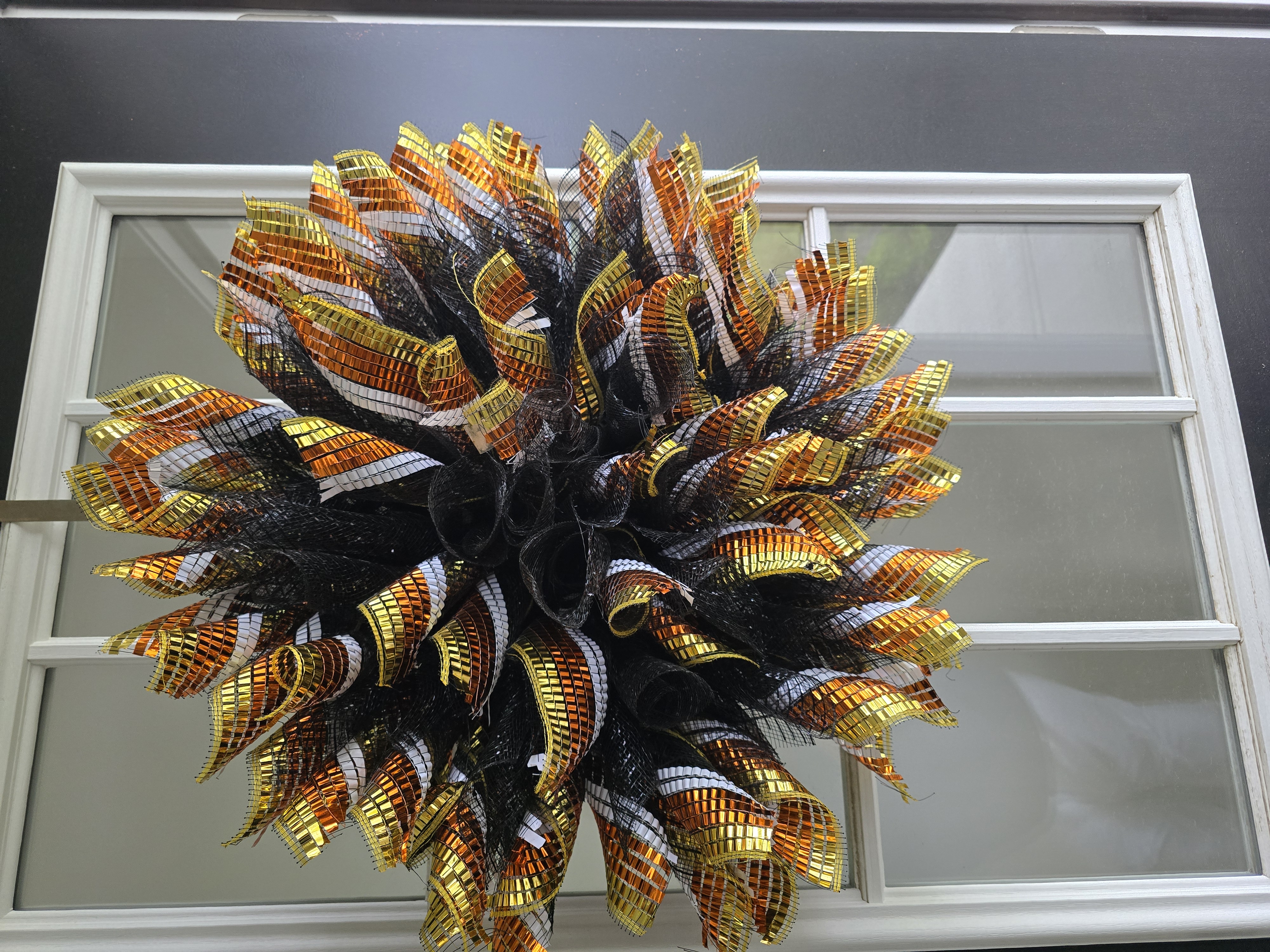 Black, Gold and White Decorative Wreath