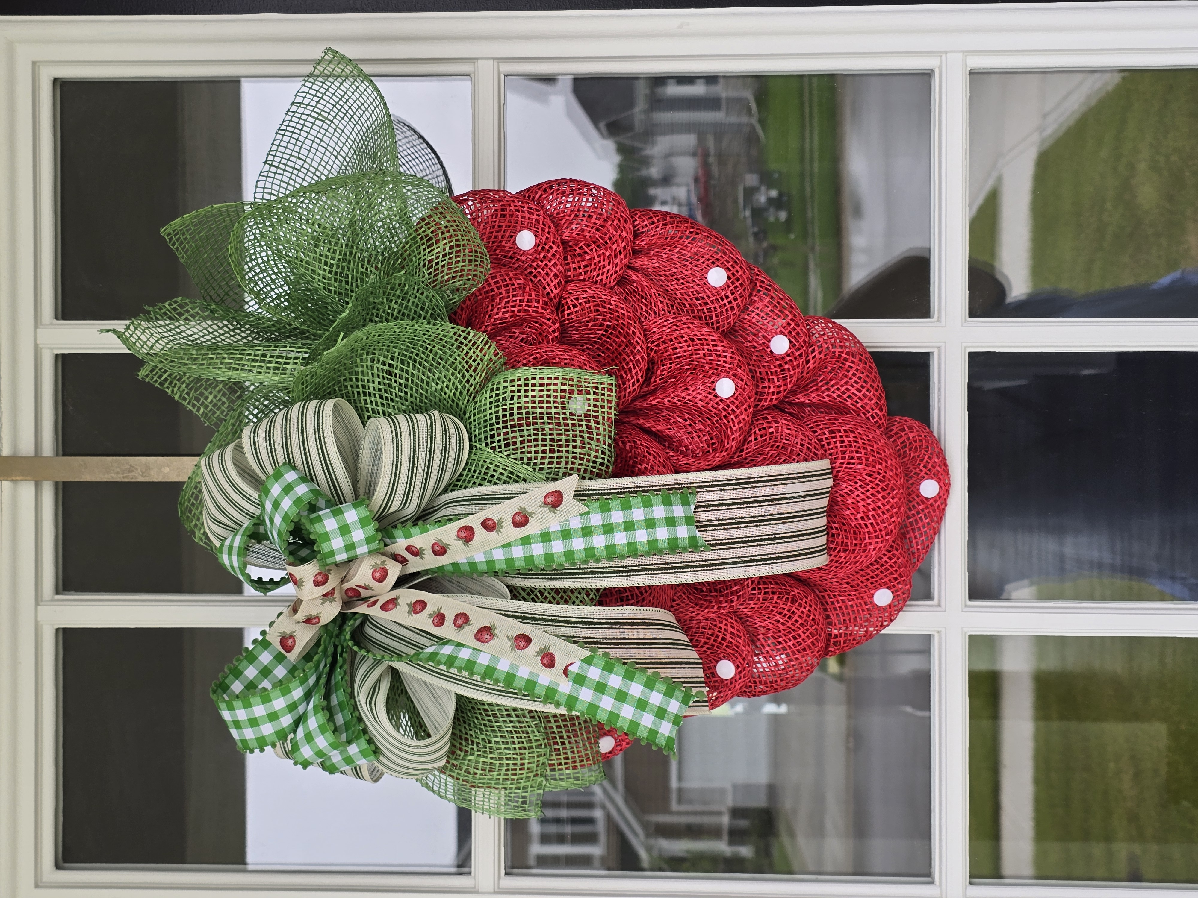 Strawberry Decorative Seasonal Red and Green Wreath