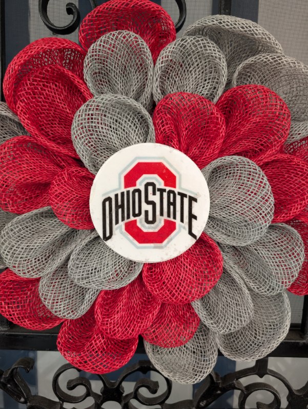 Ohio State Mesh Wreath