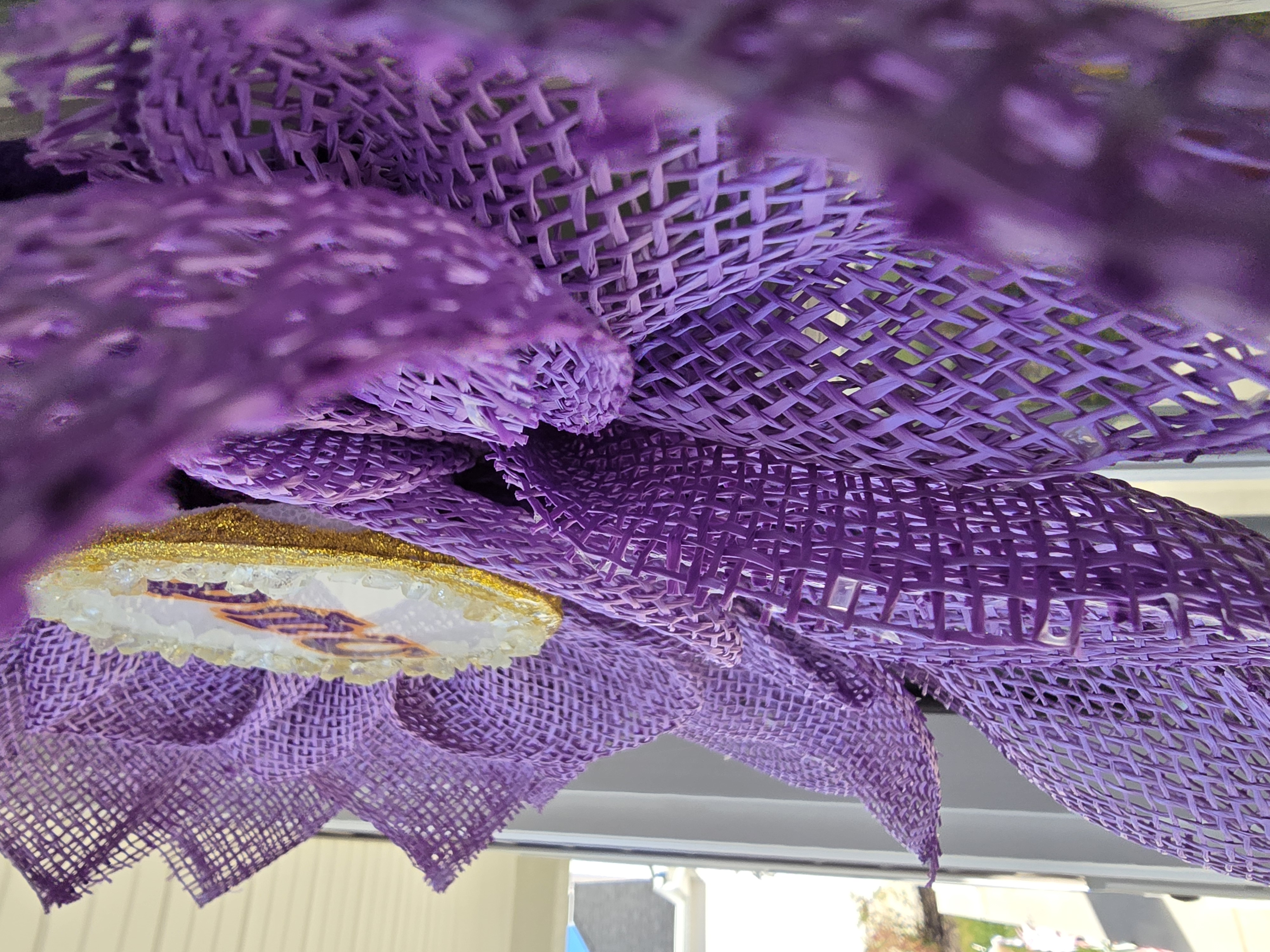 Greek Letter Mesh Flower Decor