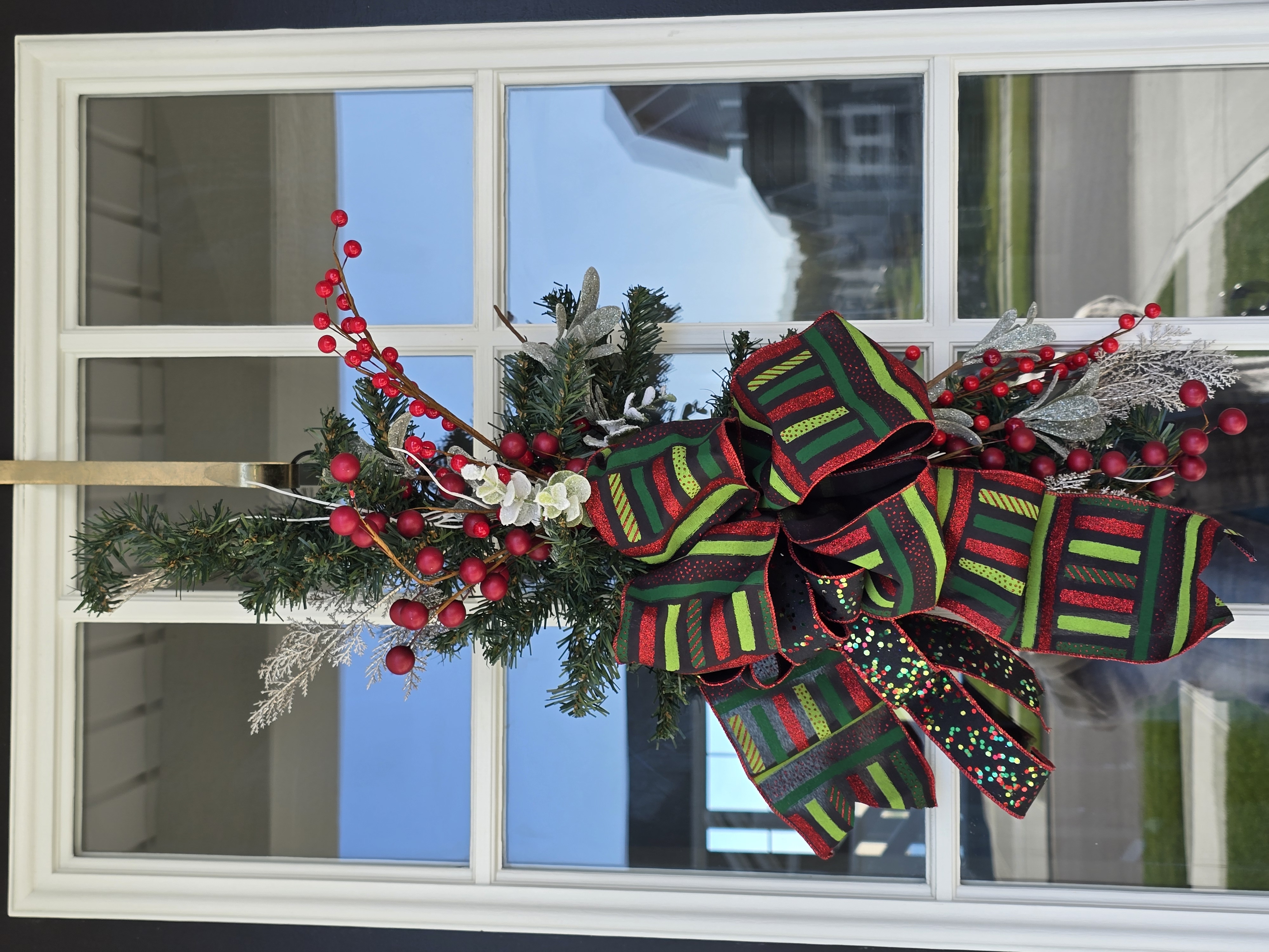 Festive Holiday Door Wreath Or Swag