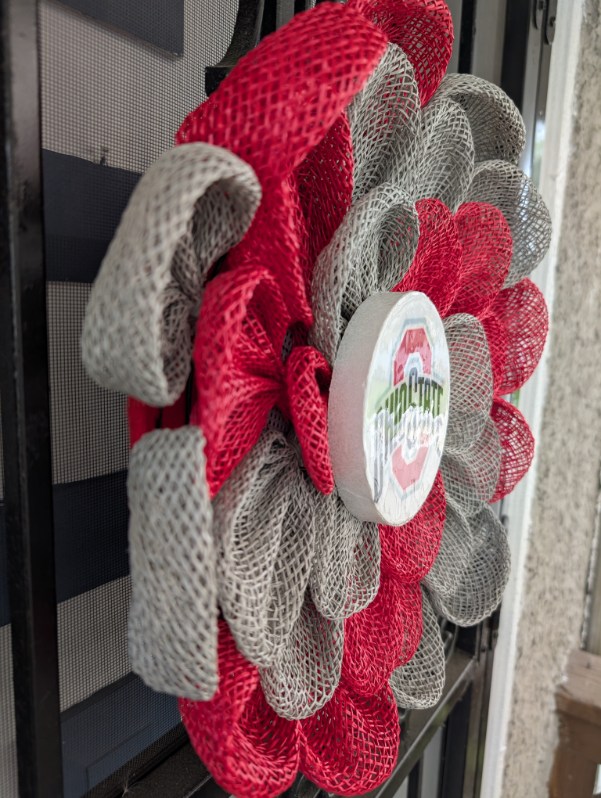 Ohio State Mesh Wreath