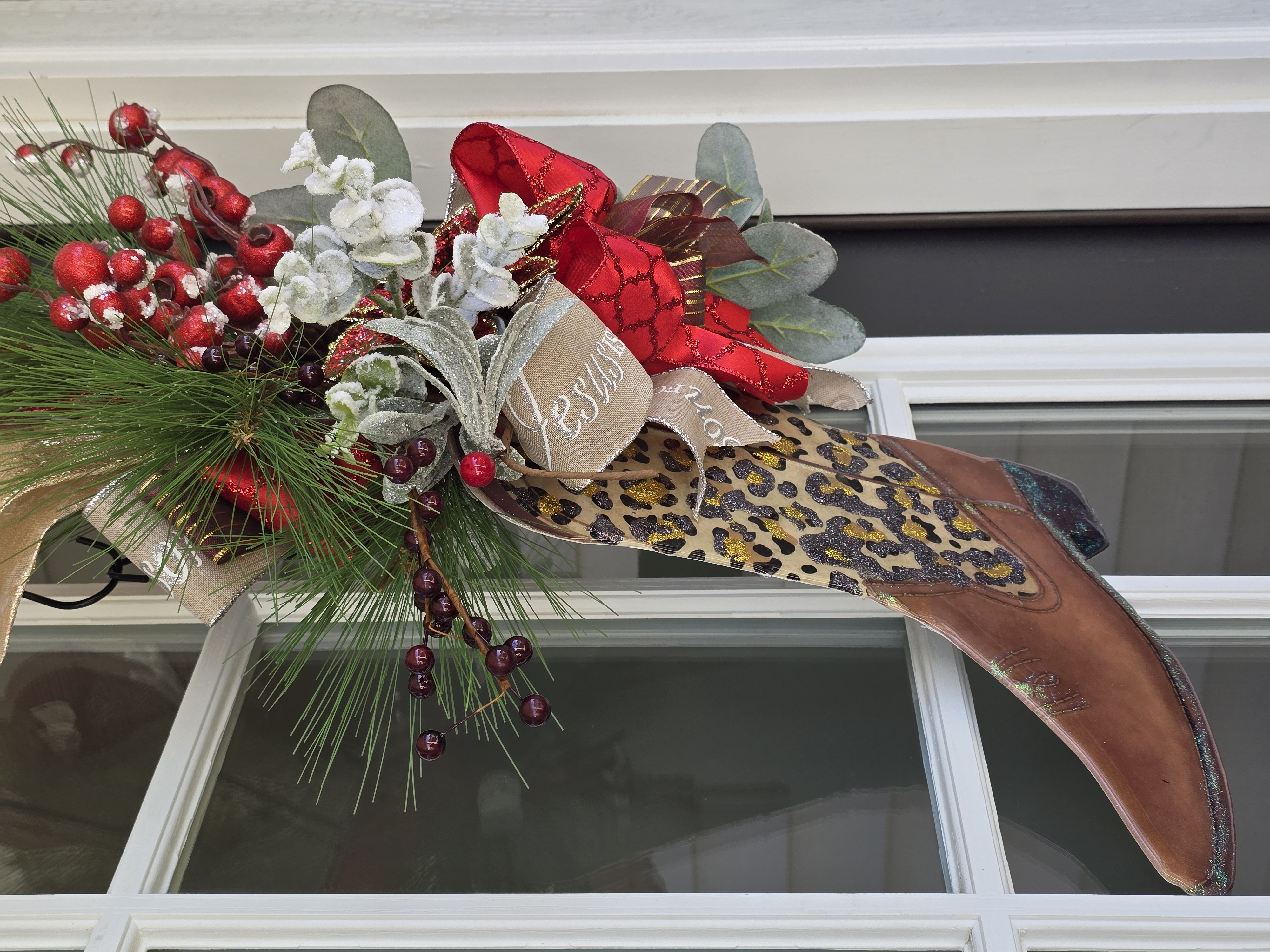 Festive Cowboy Boot Door Wreath