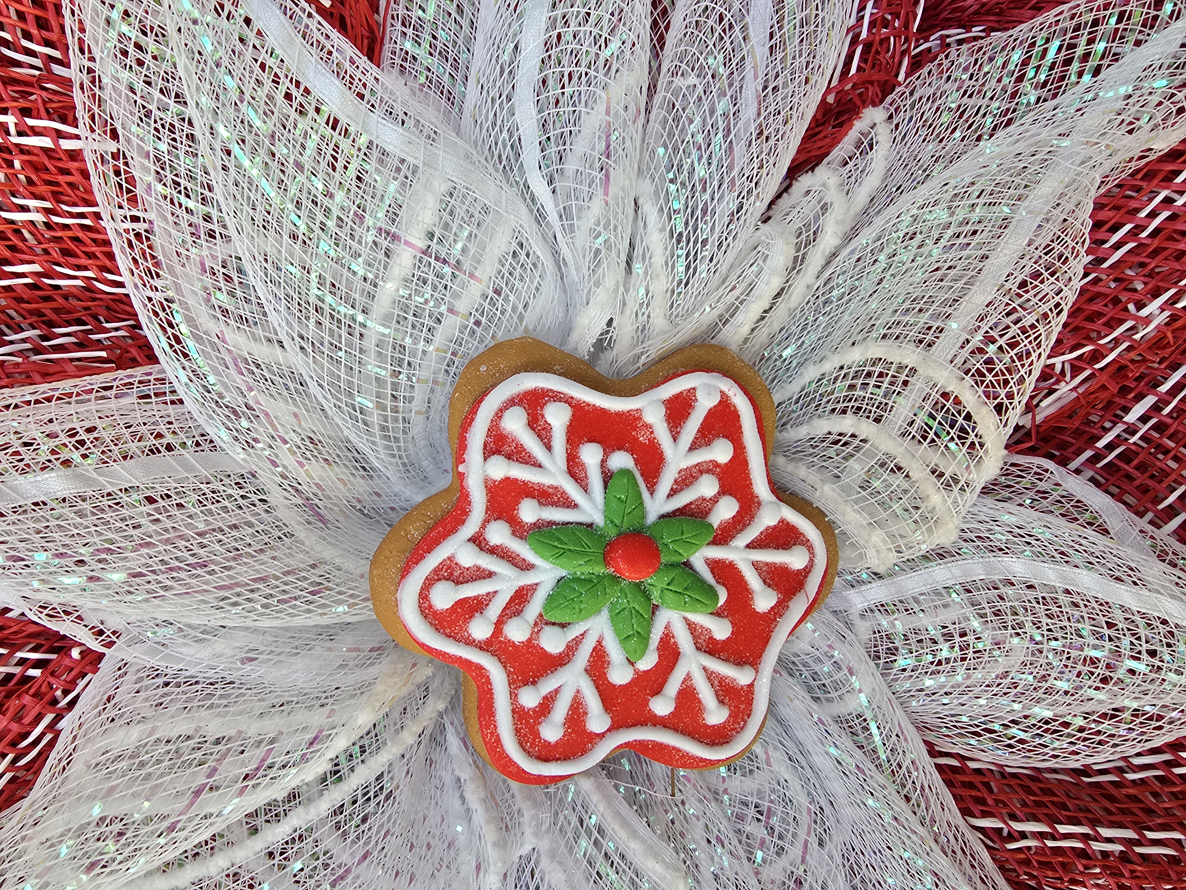 Ginger Cookie Handcrafted Christmas Floral Wreath