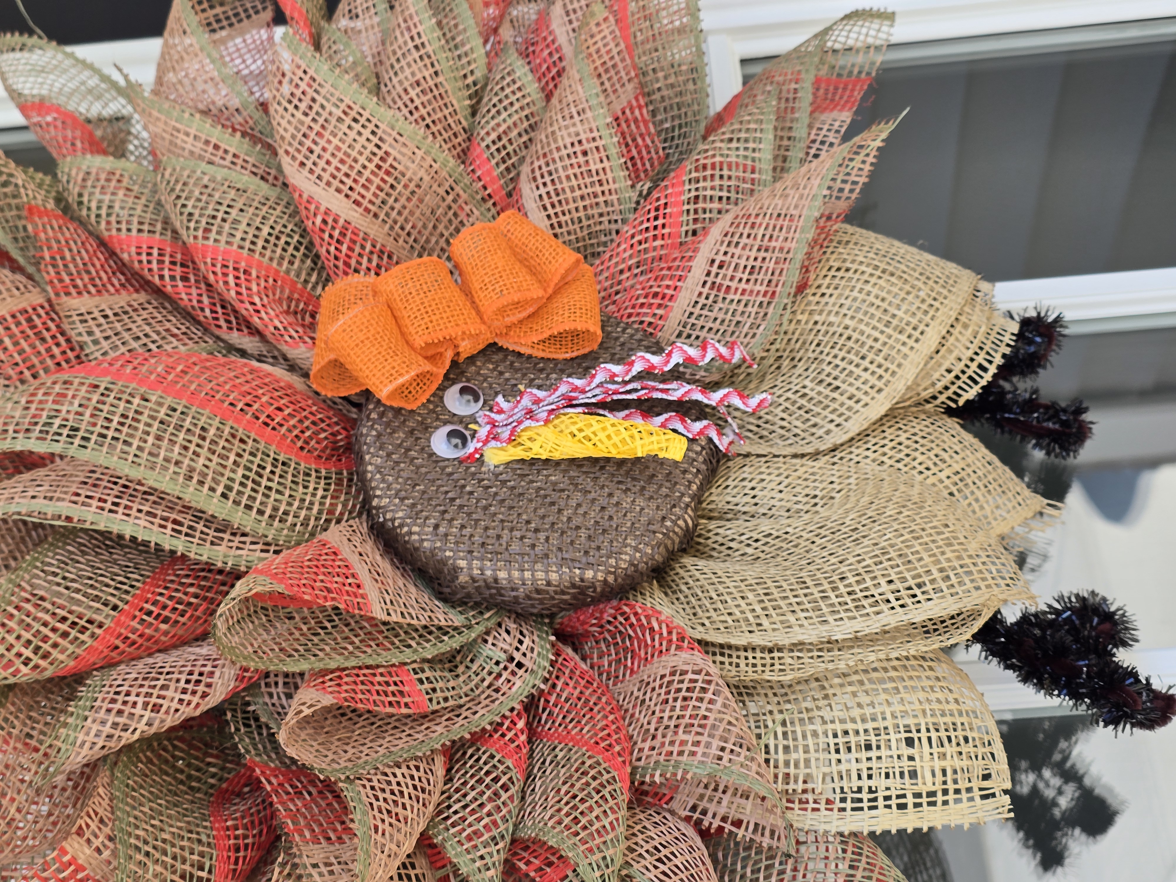 Handmade Burlap Turkey Wreath