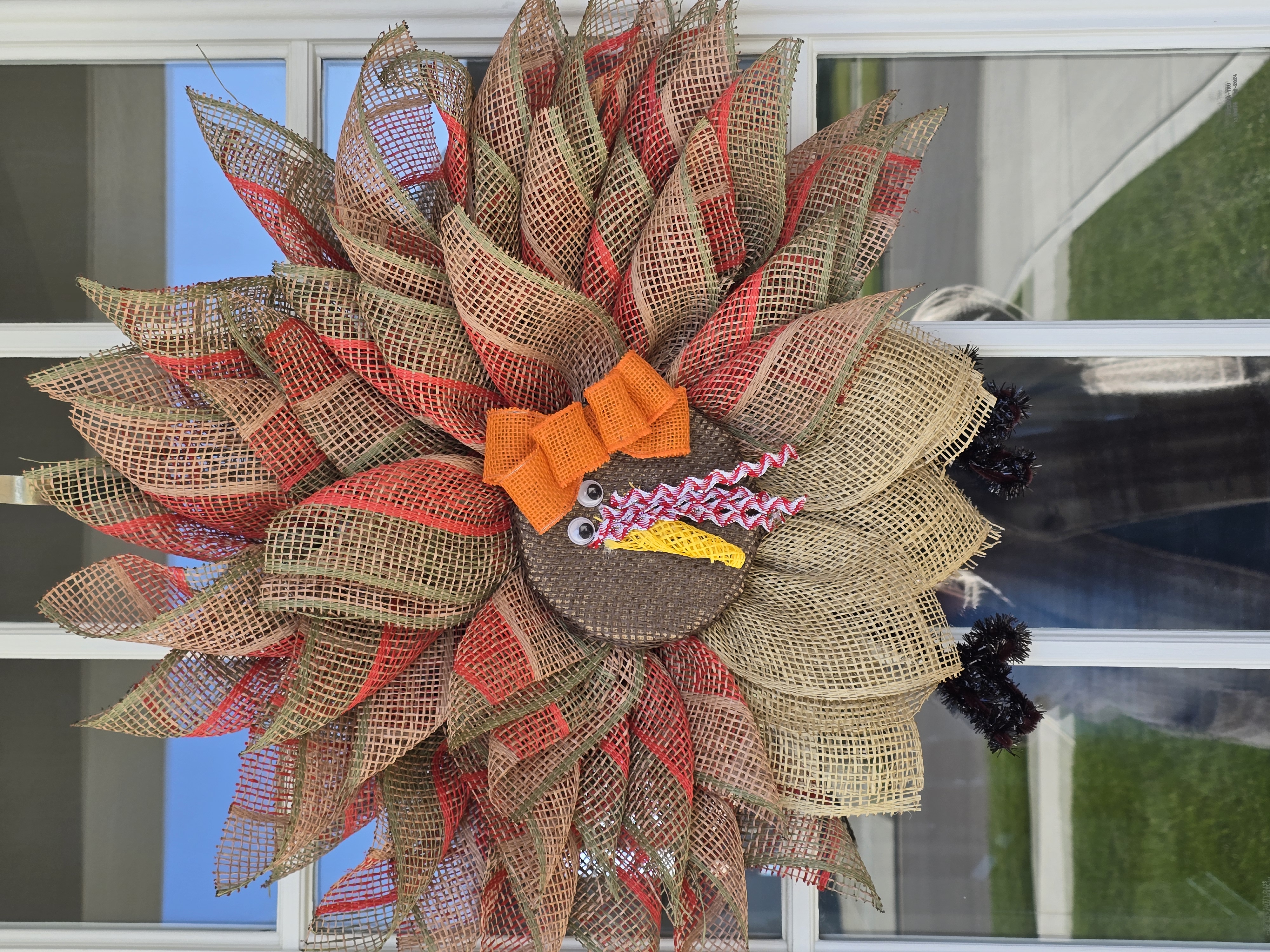Handmade Burlap Turkey Wreath