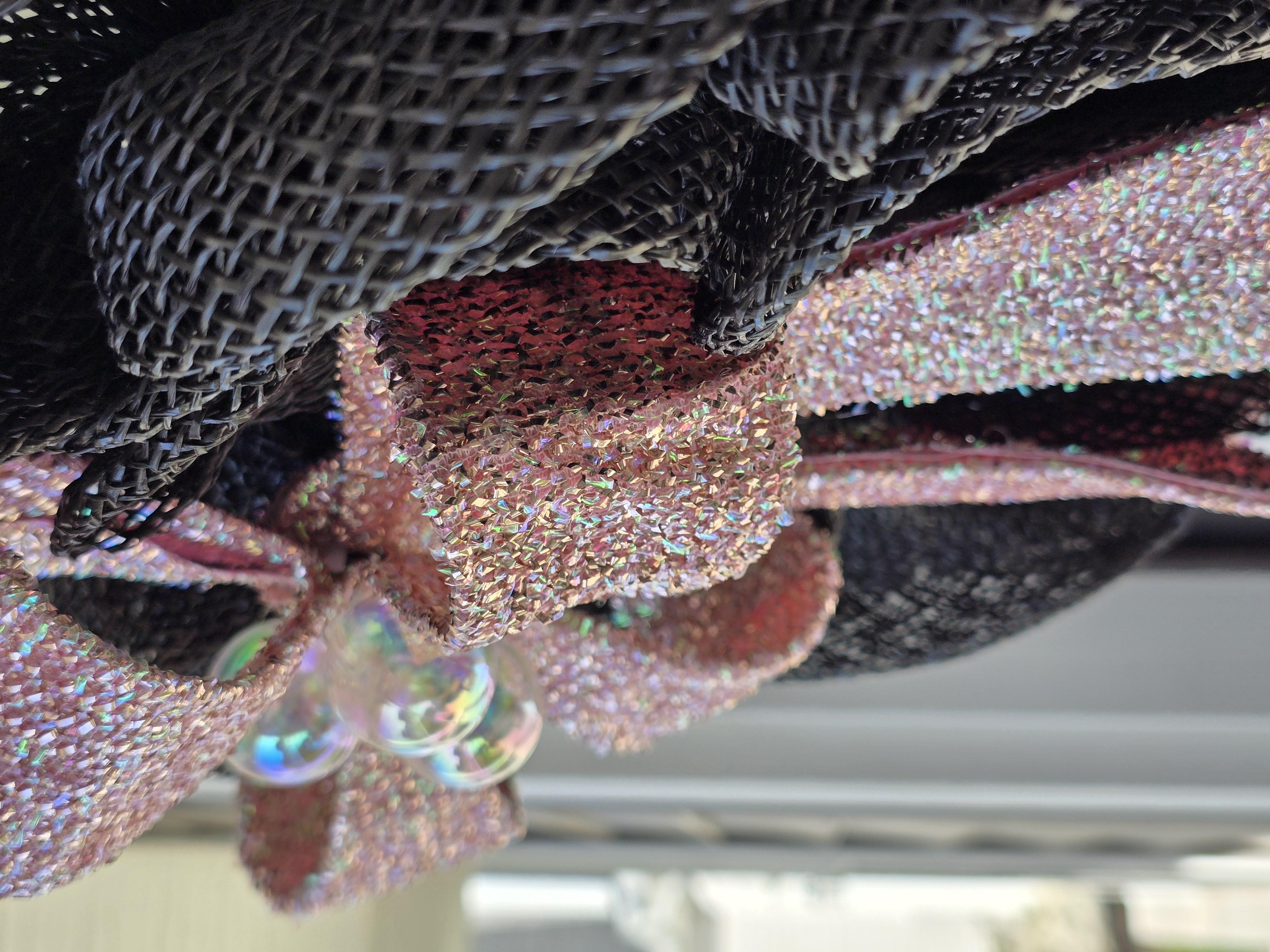 Decorative Mesh Wreath with Sparkling Bow