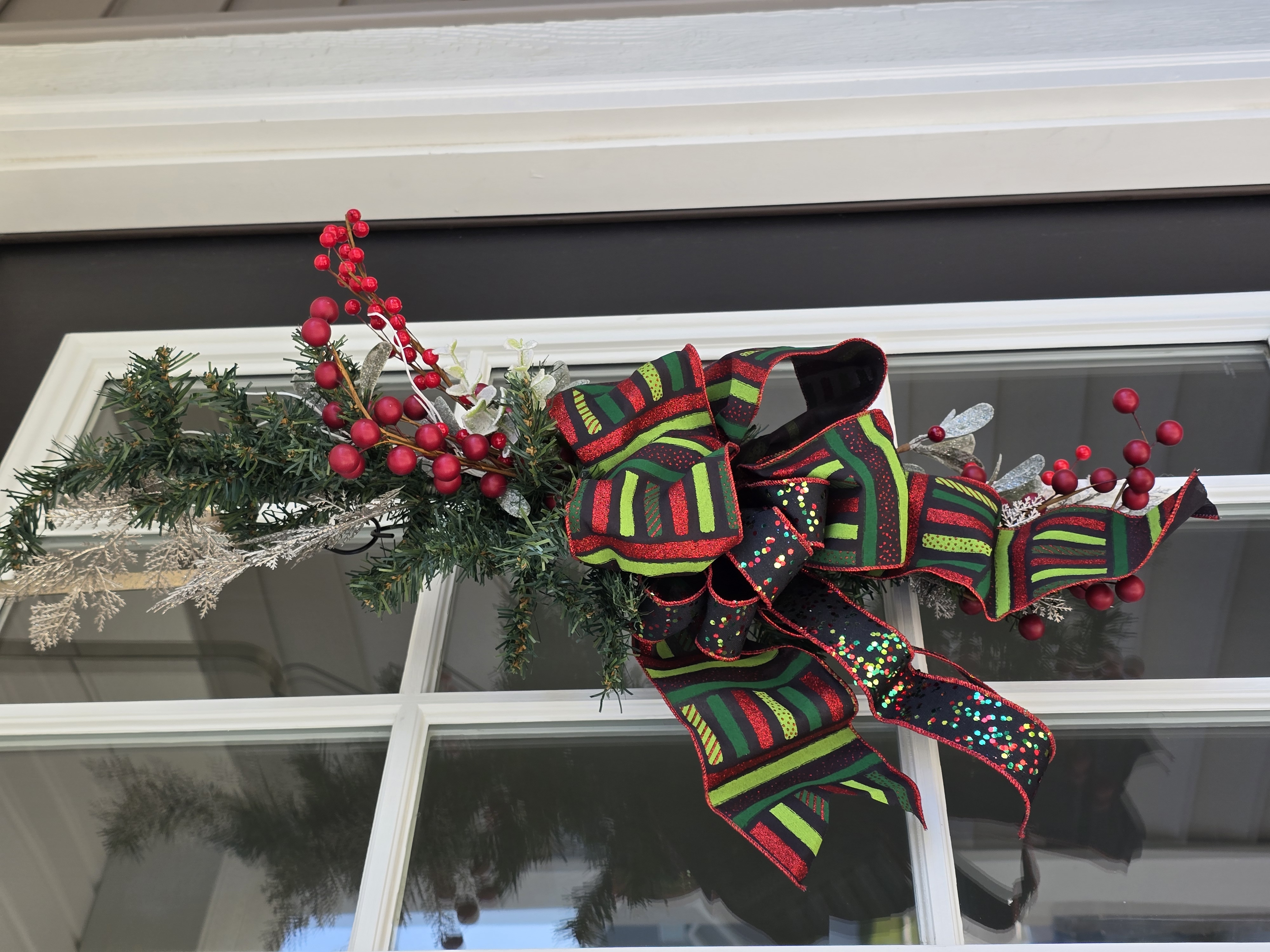 Festive Holiday Door Wreath Or Swag