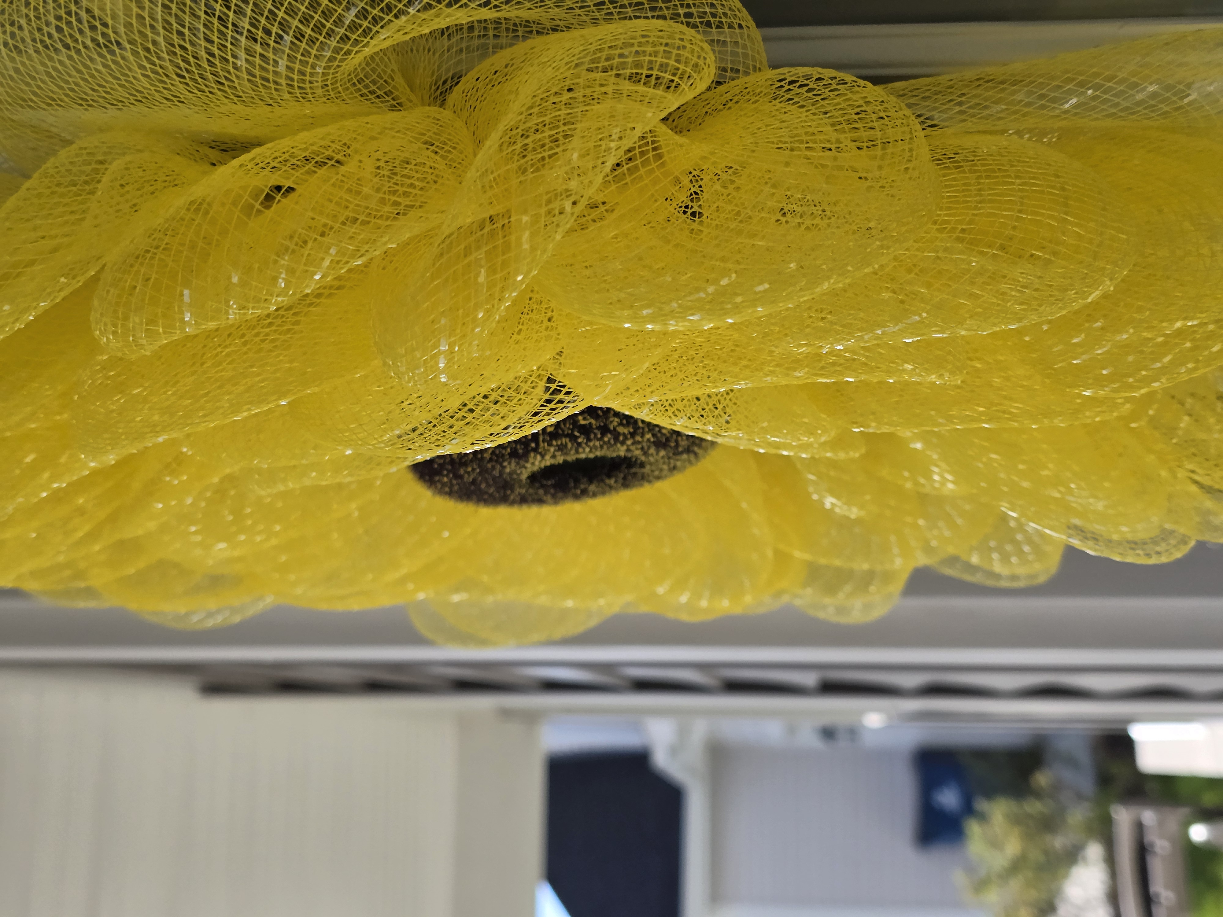 Yellow Deco Mesh Sunflower Wreath