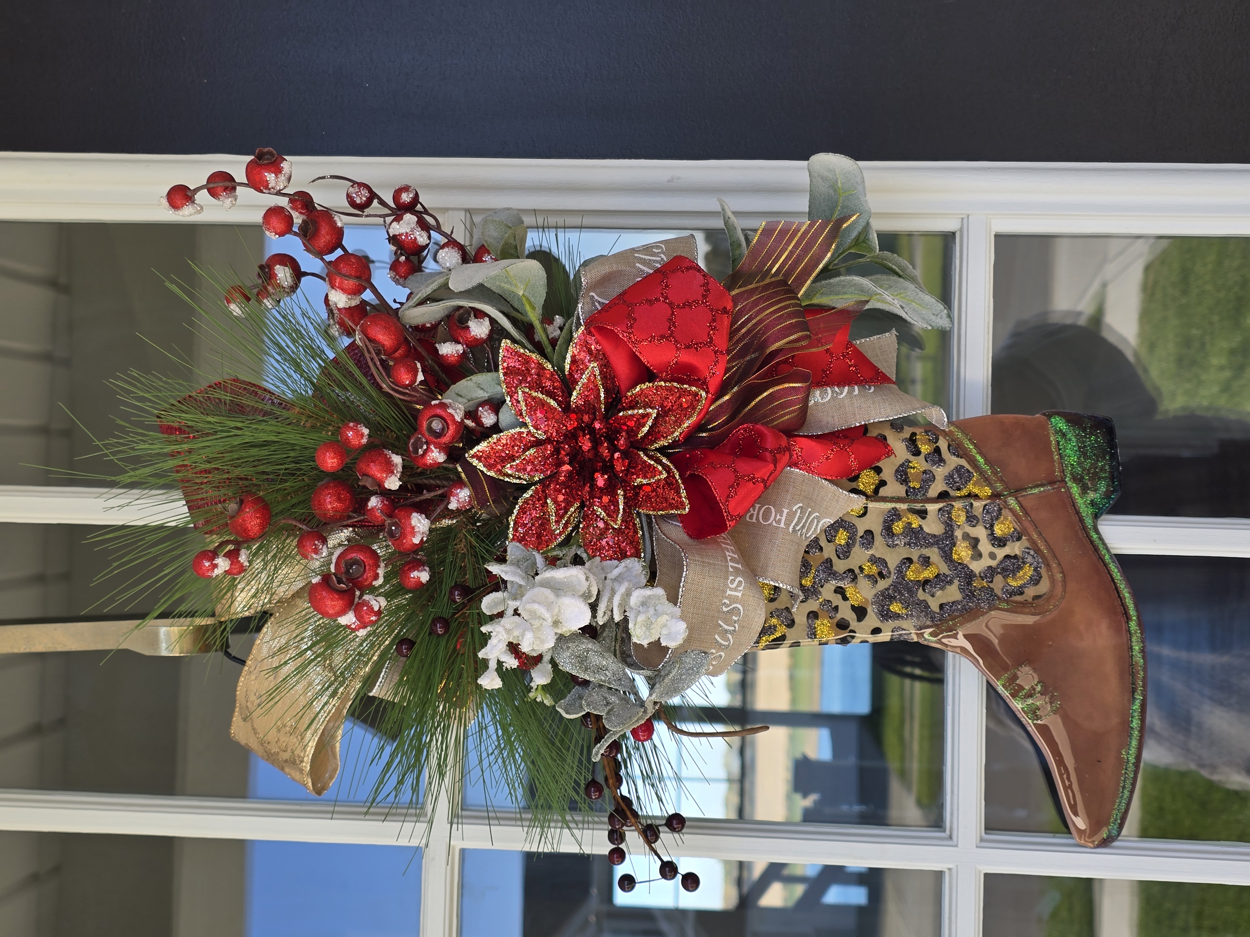 Festive Cowboy Boot Door Wreath