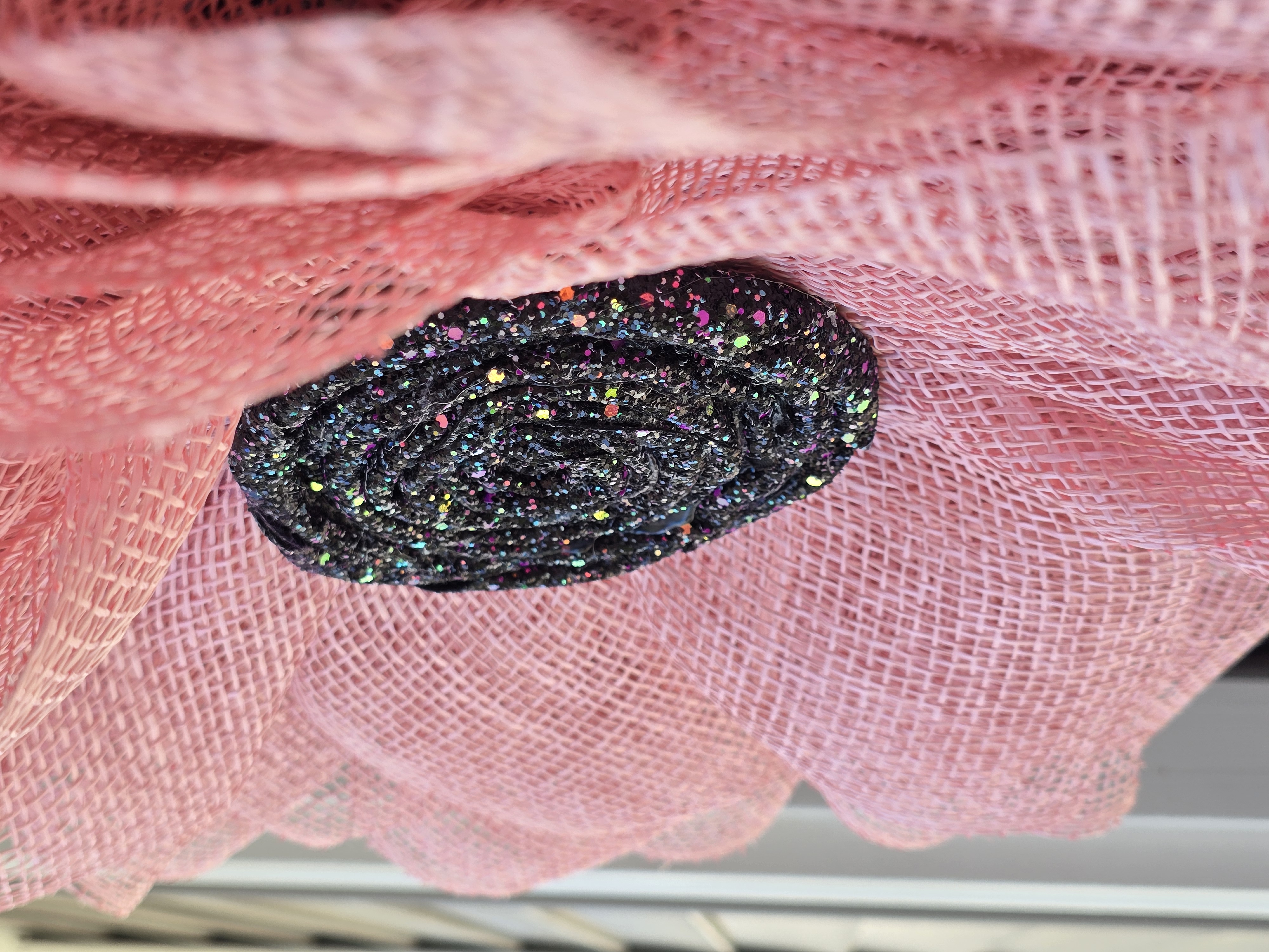 Pink Burlap Flower Indoor / Outdoor Wreath