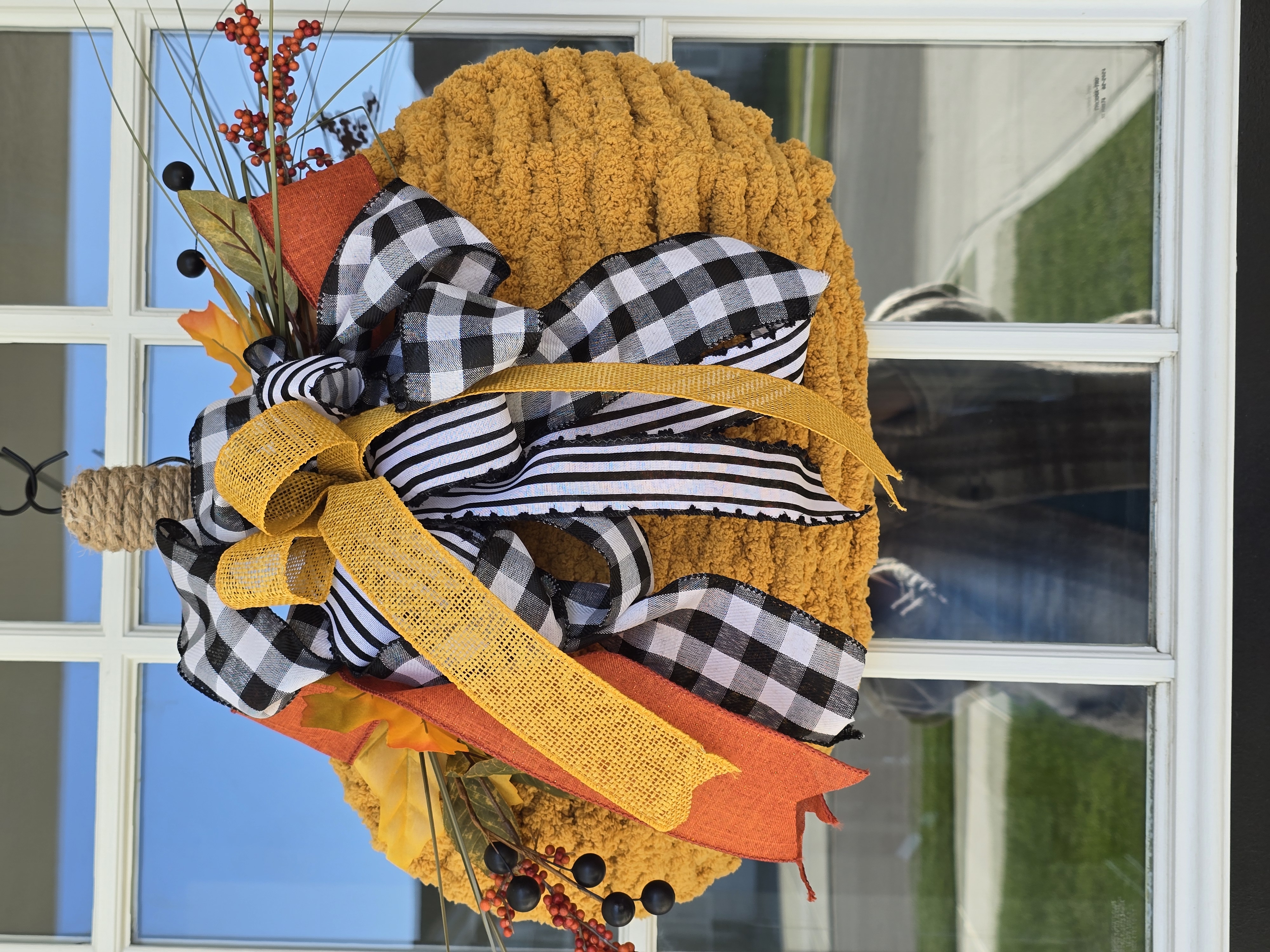 Handmade Harvest Pumpkin Door Wreath