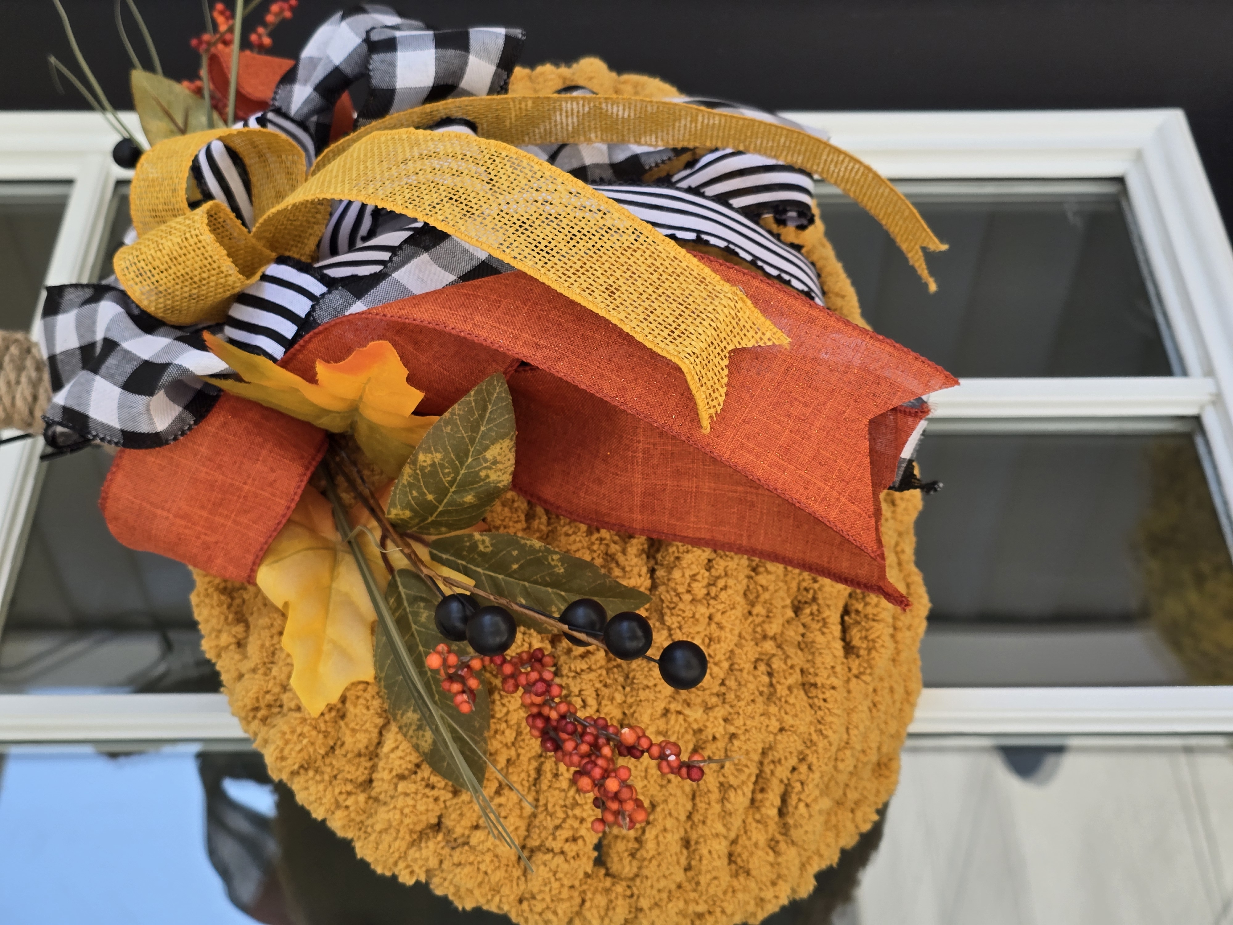 Handmade Harvest Pumpkin Door Wreath