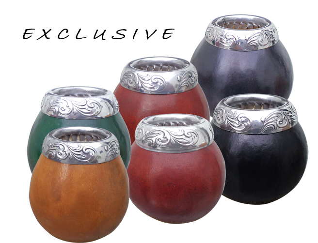 Mates de Calabaza Personalizados virola cincelada tamaño familiar