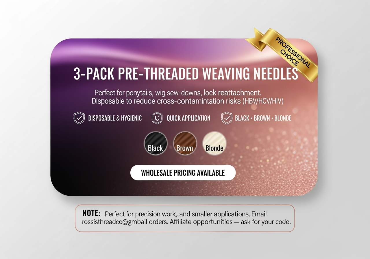 3-pk Pre-Threaded Weaving Needles