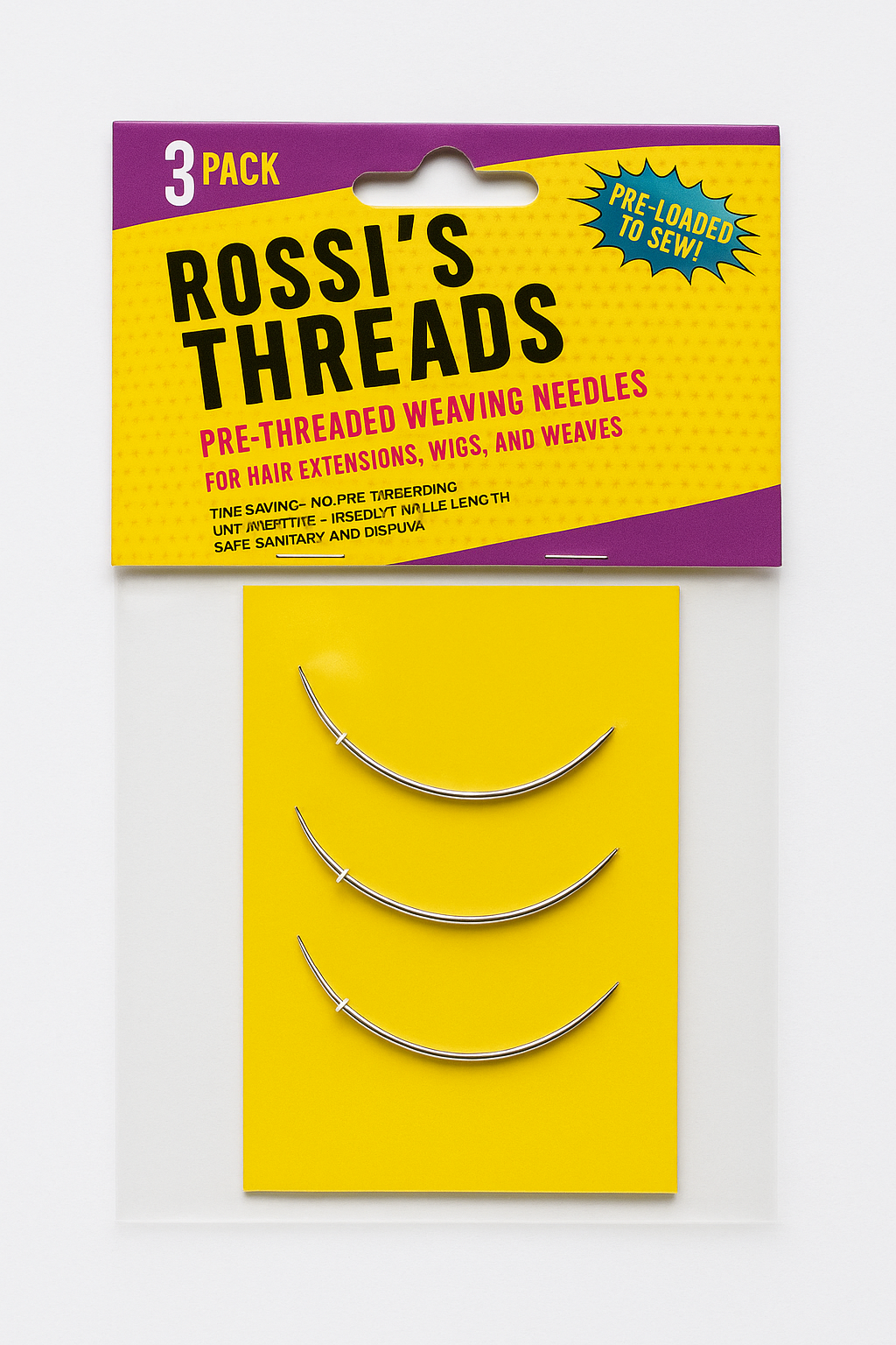 3-pk Pre-Threaded Weaving Needles