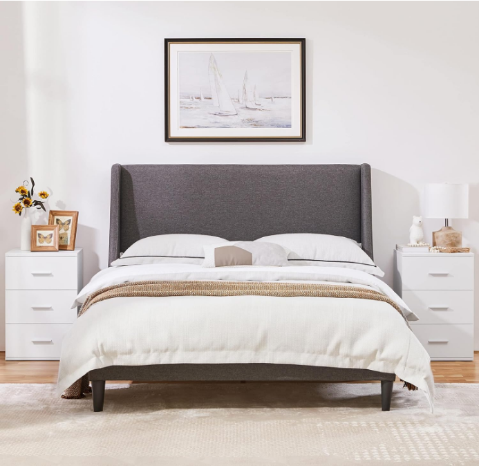 Nightstand with 3 Drawers, Wood Bedside Cupboard with Metal Handles, Bedside Table Chest of Drawer Telephone Table with Storage for Bedroom/Small Space, White
