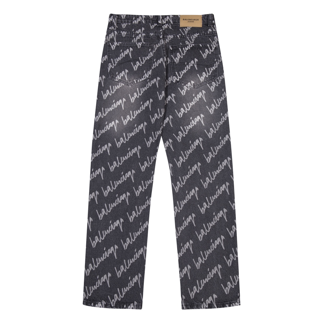 All Over Logo Cropped Denim Trousers