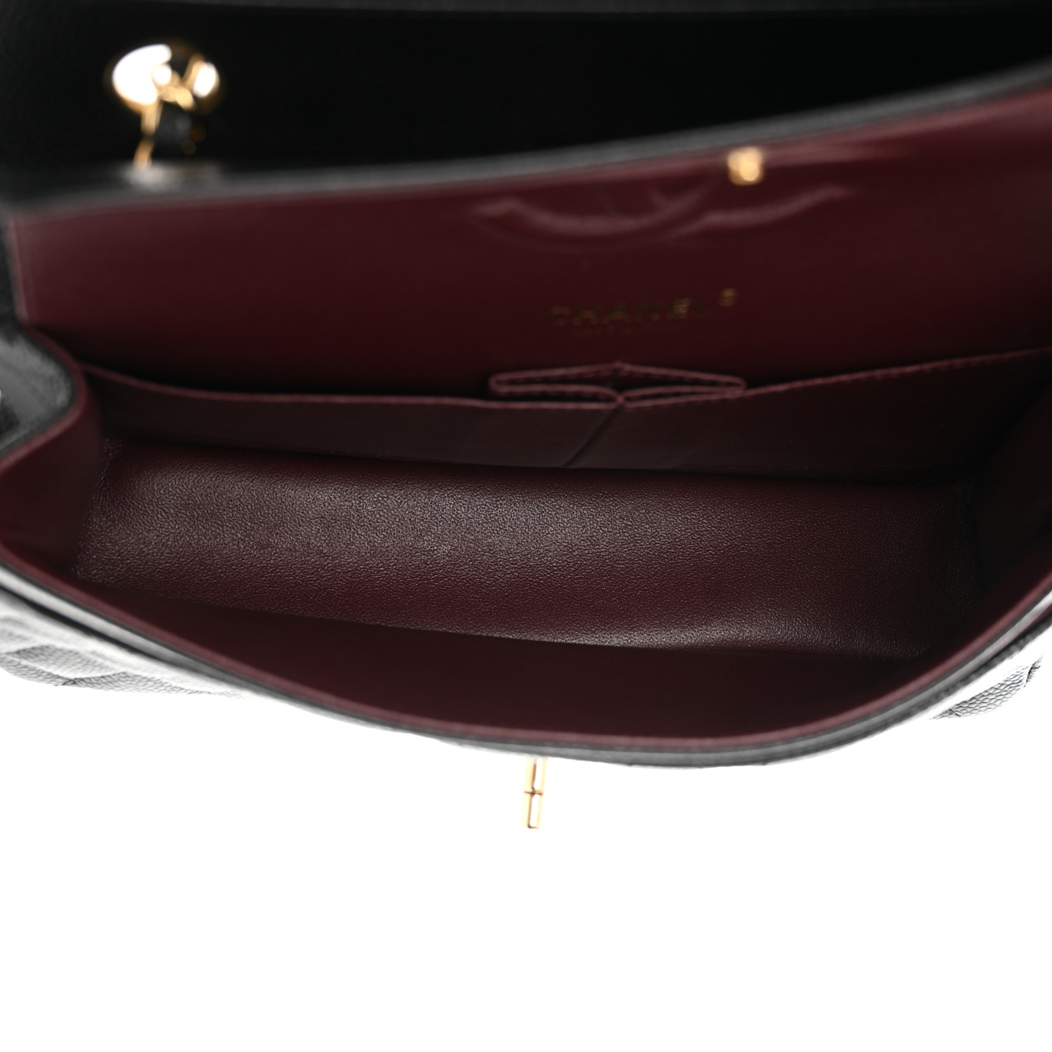 Caviar Quilted Medium Double Flap Black