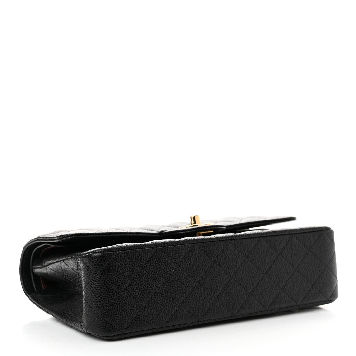 Caviar Quilted Medium Double Flap Black