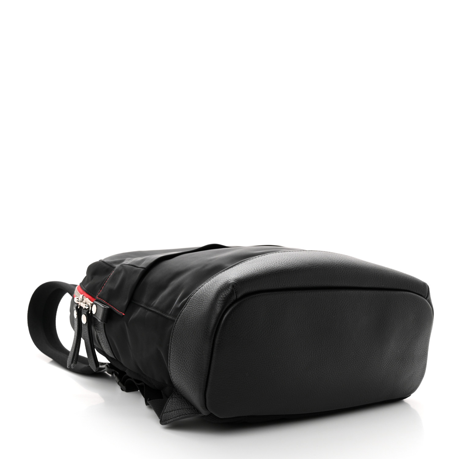 Nylon Medium Logo Backpack Black