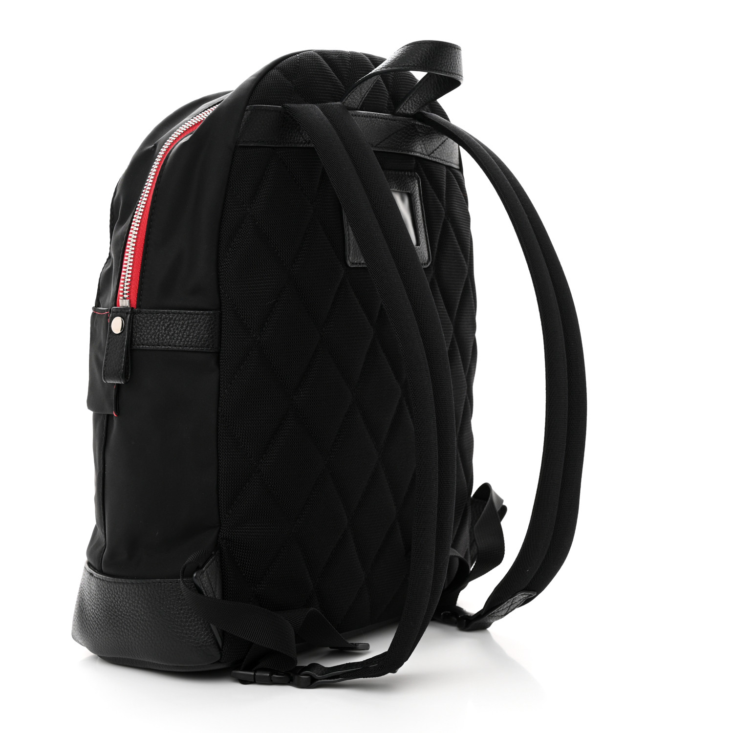 Nylon Medium Logo Backpack Black