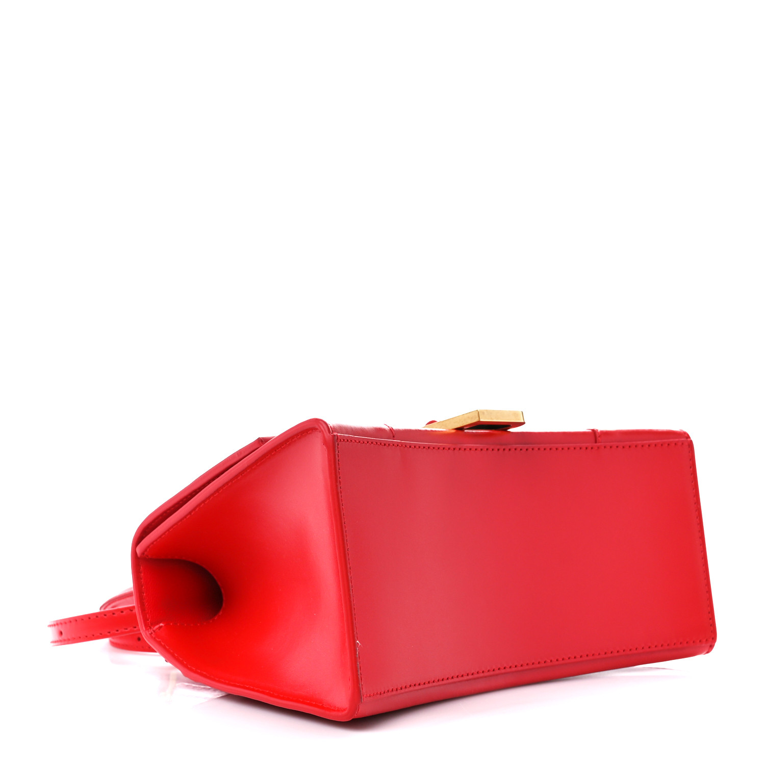 Shiny Box Calfskin Small Hourglass Top Handle Bag Bright Red