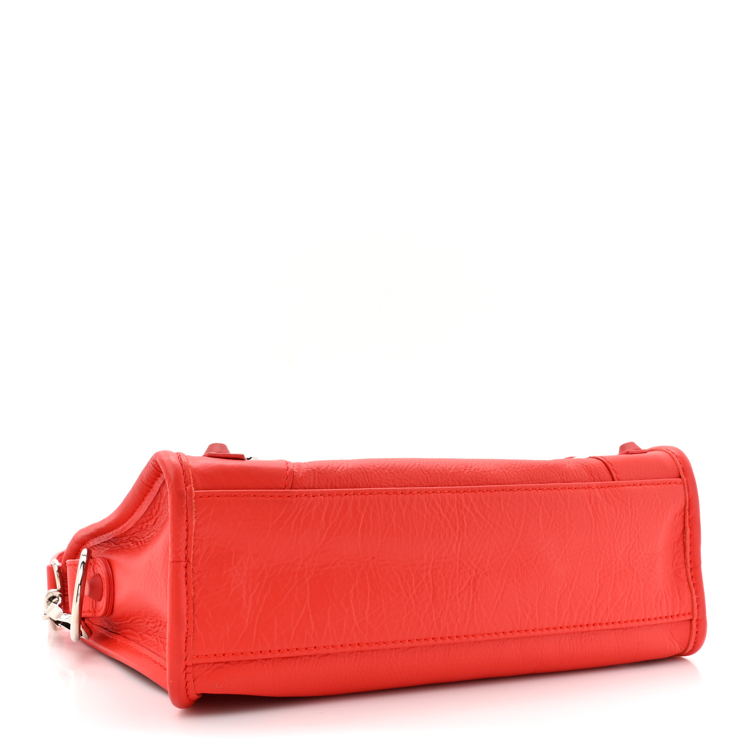 Matte Goatskin Rubber Covered Classic Hardware Mini City Rouge Coquelicot Rouge Braise