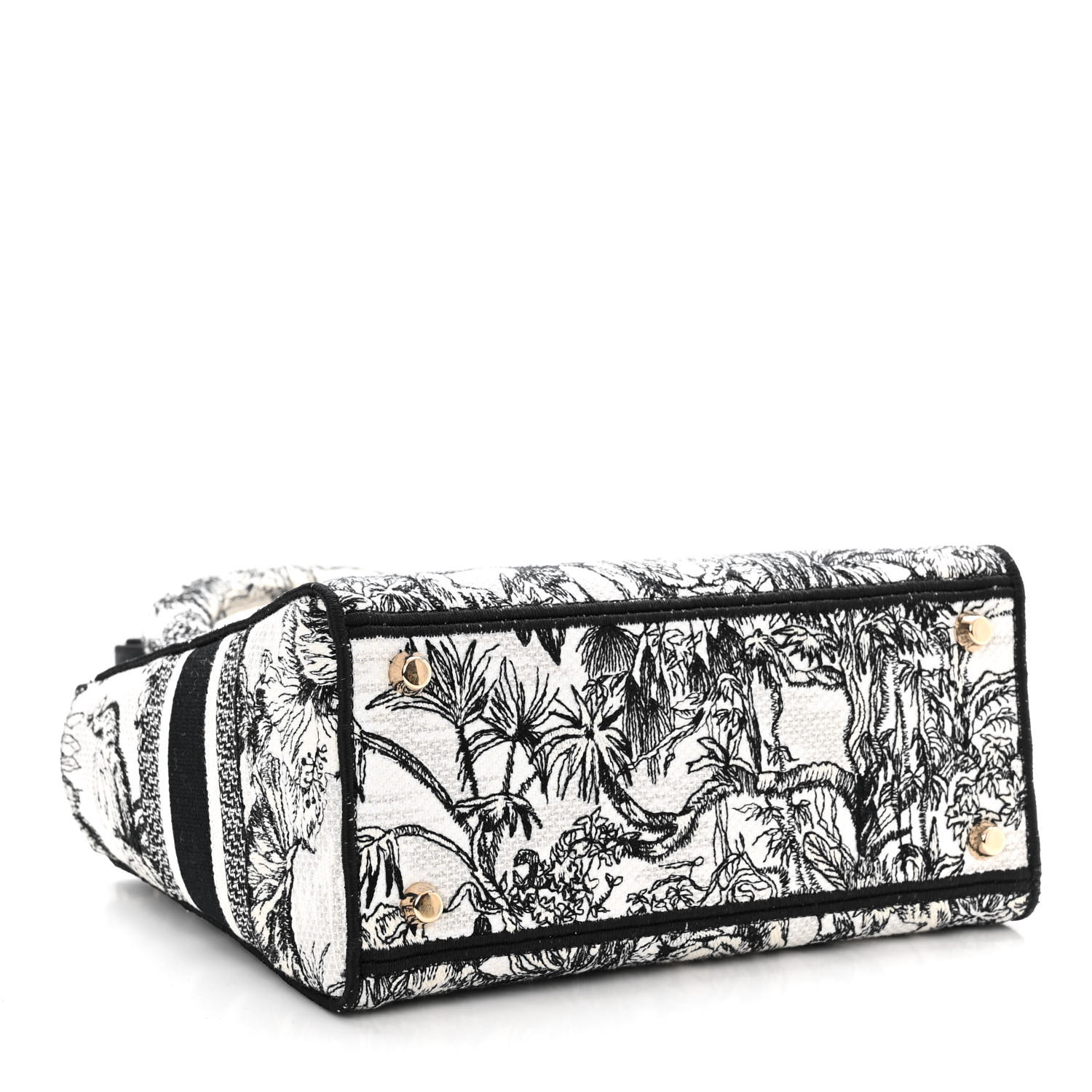 Canvas Embroidered Zodiac Toile De Jouy Medium Lady D-Lite White Black