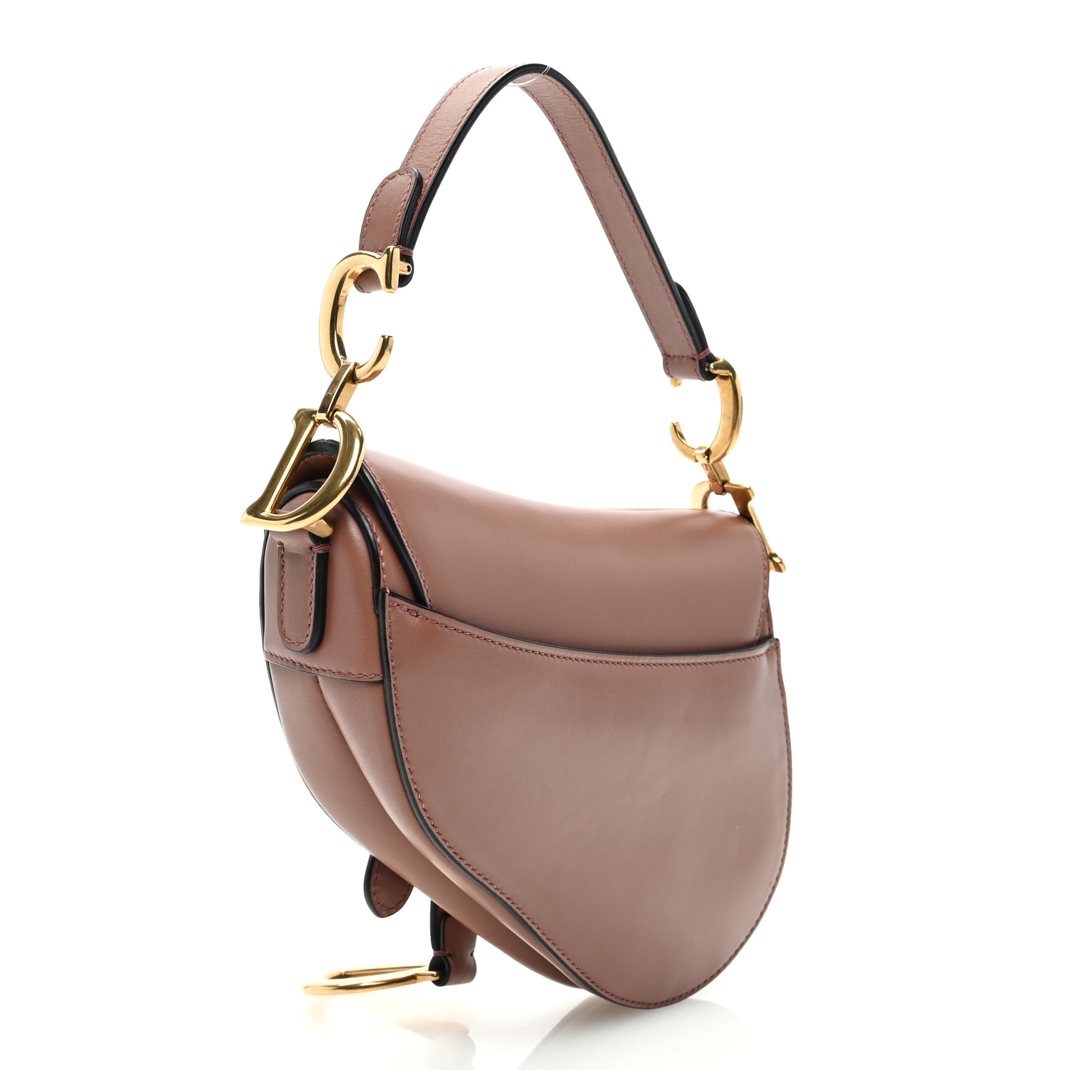 Calfskin Mini Saddle Bag Taupe