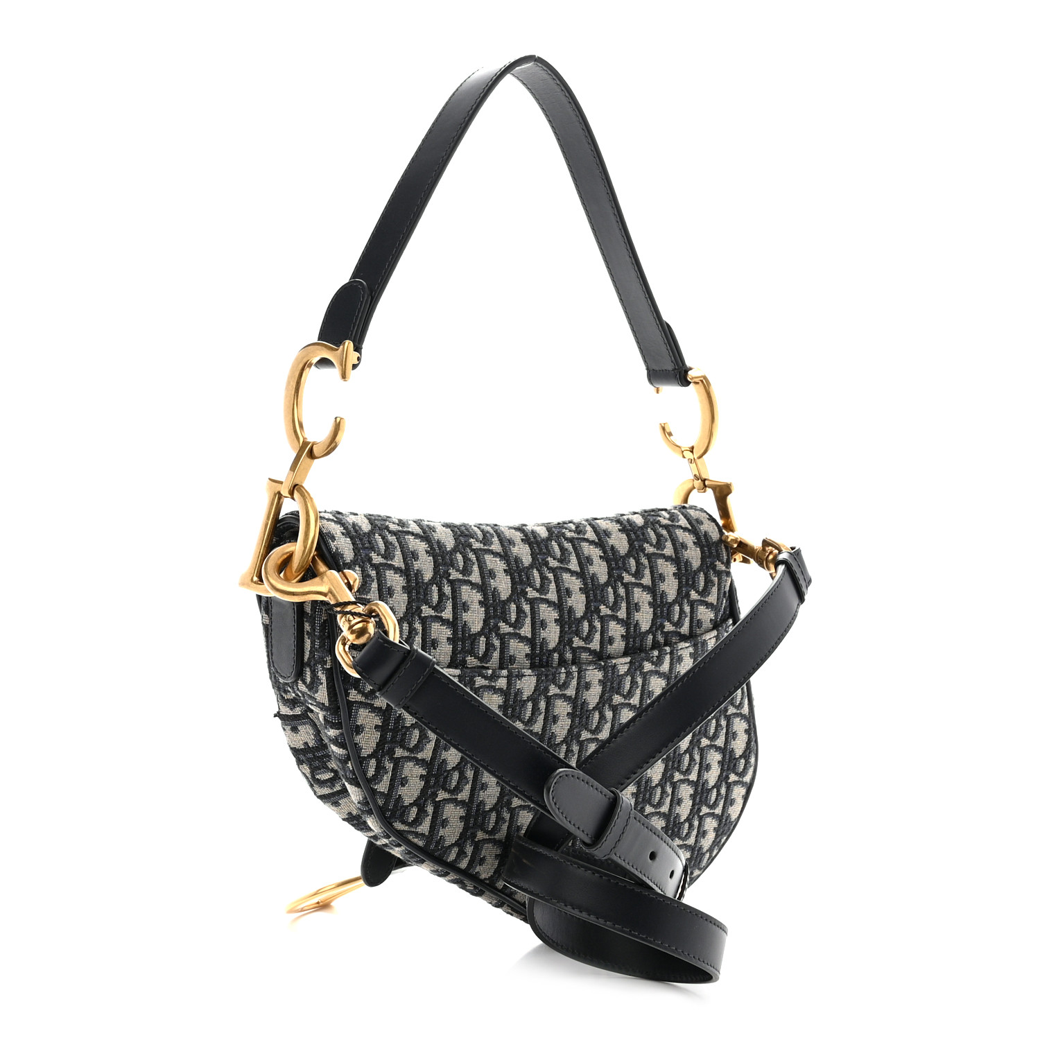 Oblique Saddle Bag With Strap Blue