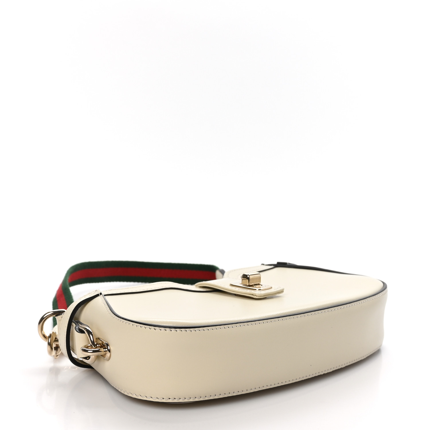 Calfskin Mini Moon Side Shoulder Bag Ivory