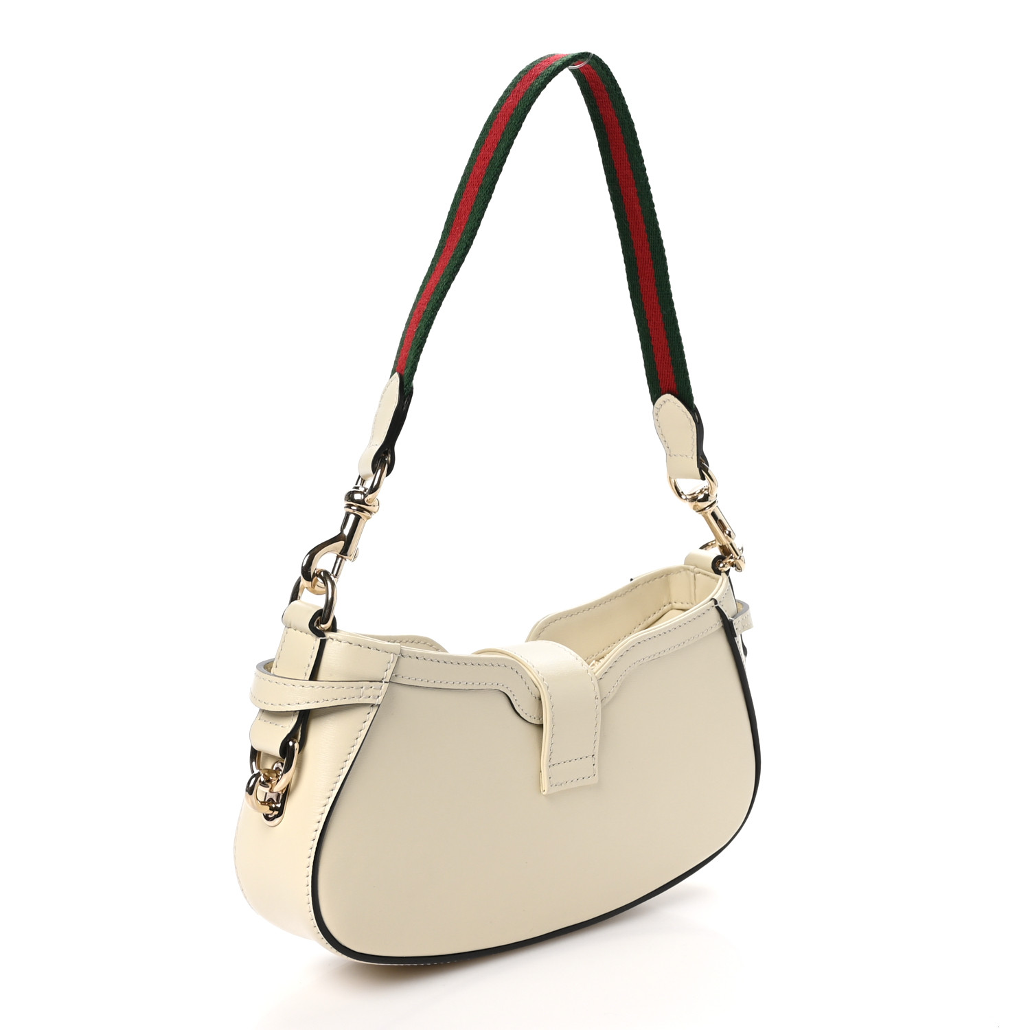 Calfskin Mini Moon Side Shoulder Bag Ivory
